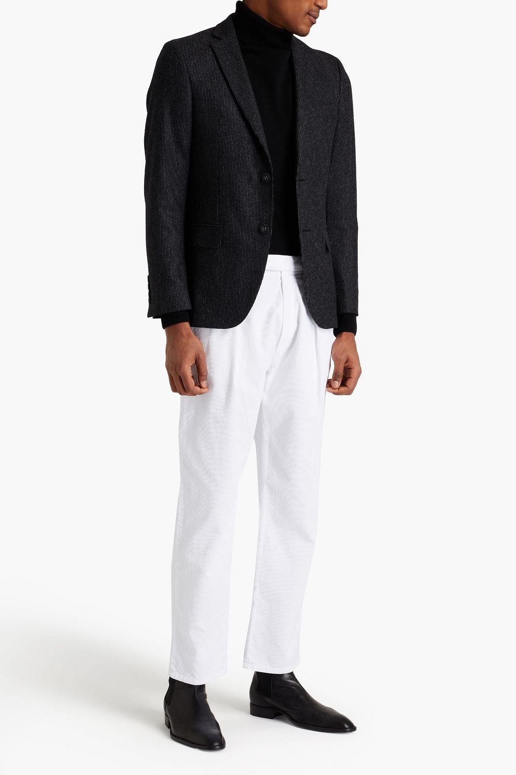 OFFICINE GÉNÉRALE Slim-fit striped wool blazer