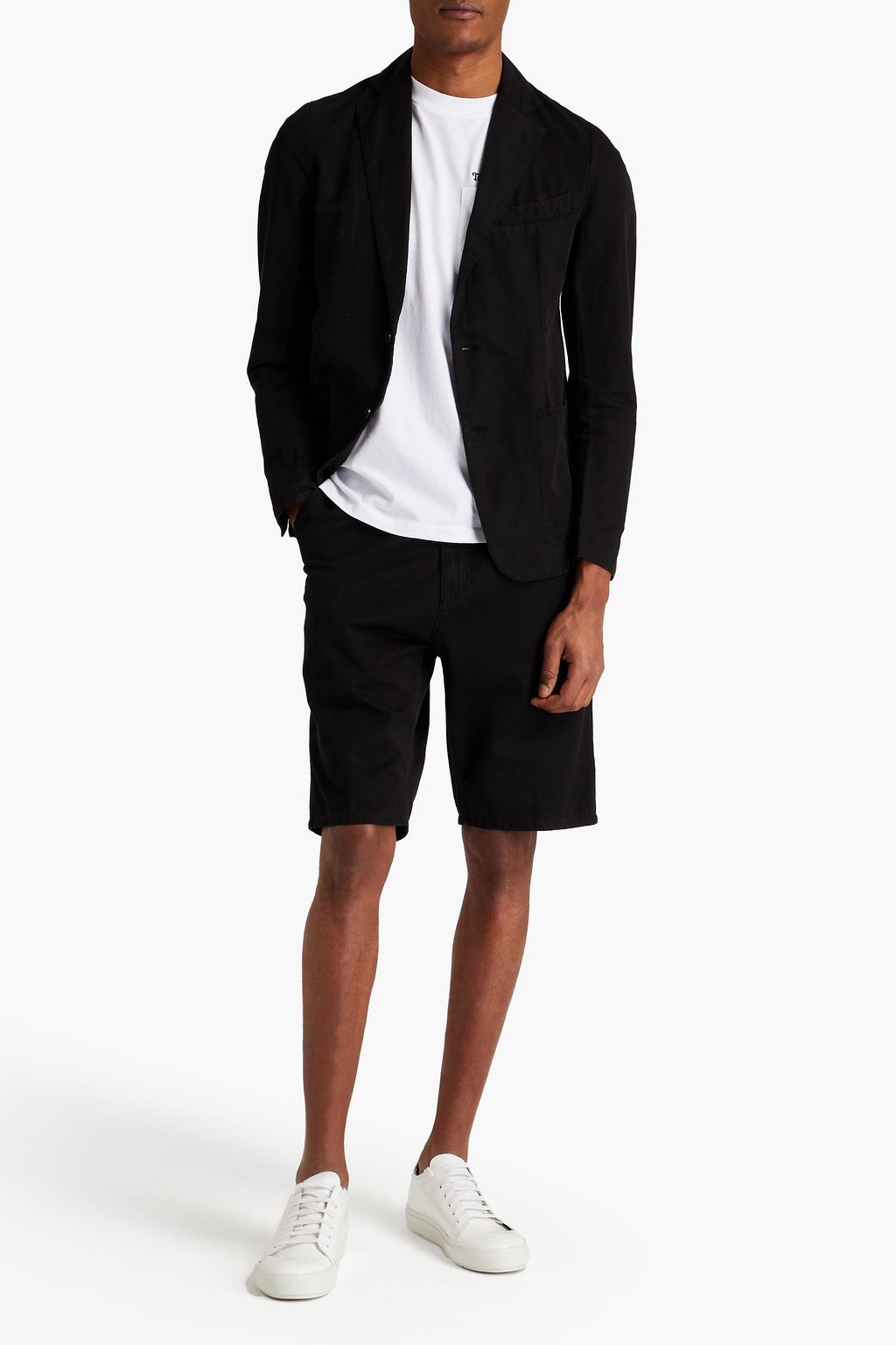 OFFICINE GÉNÉRALE Slim-fit slub cotton and linen-blend blazer
