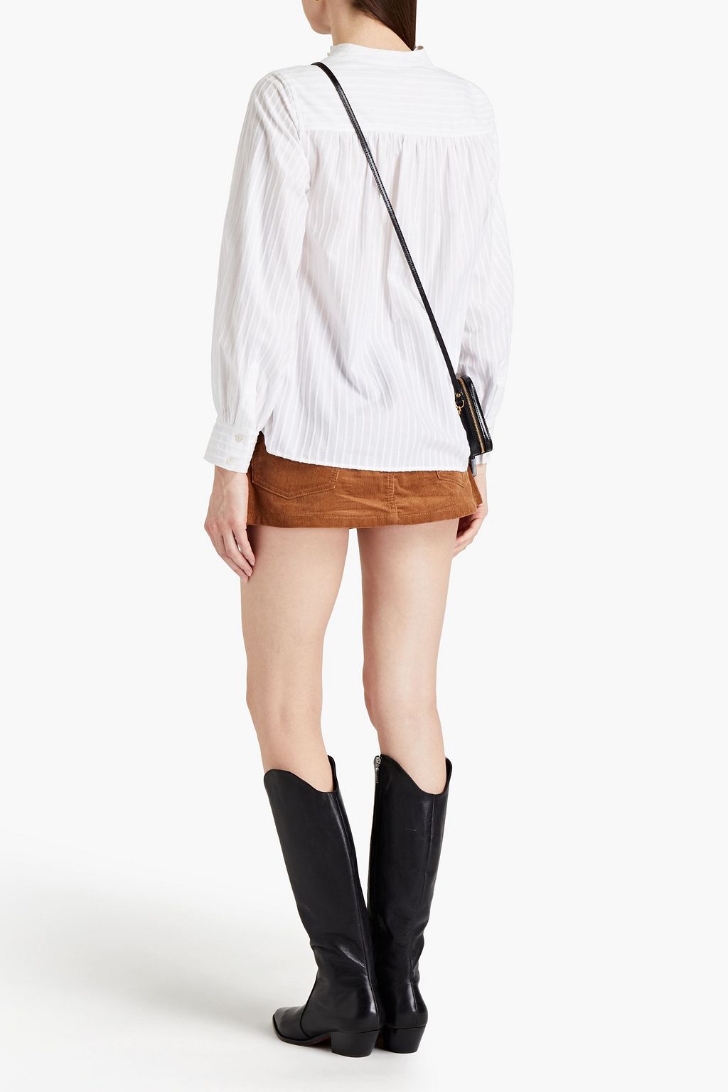 MARC JACOBS Gathered flocked cotton blouse