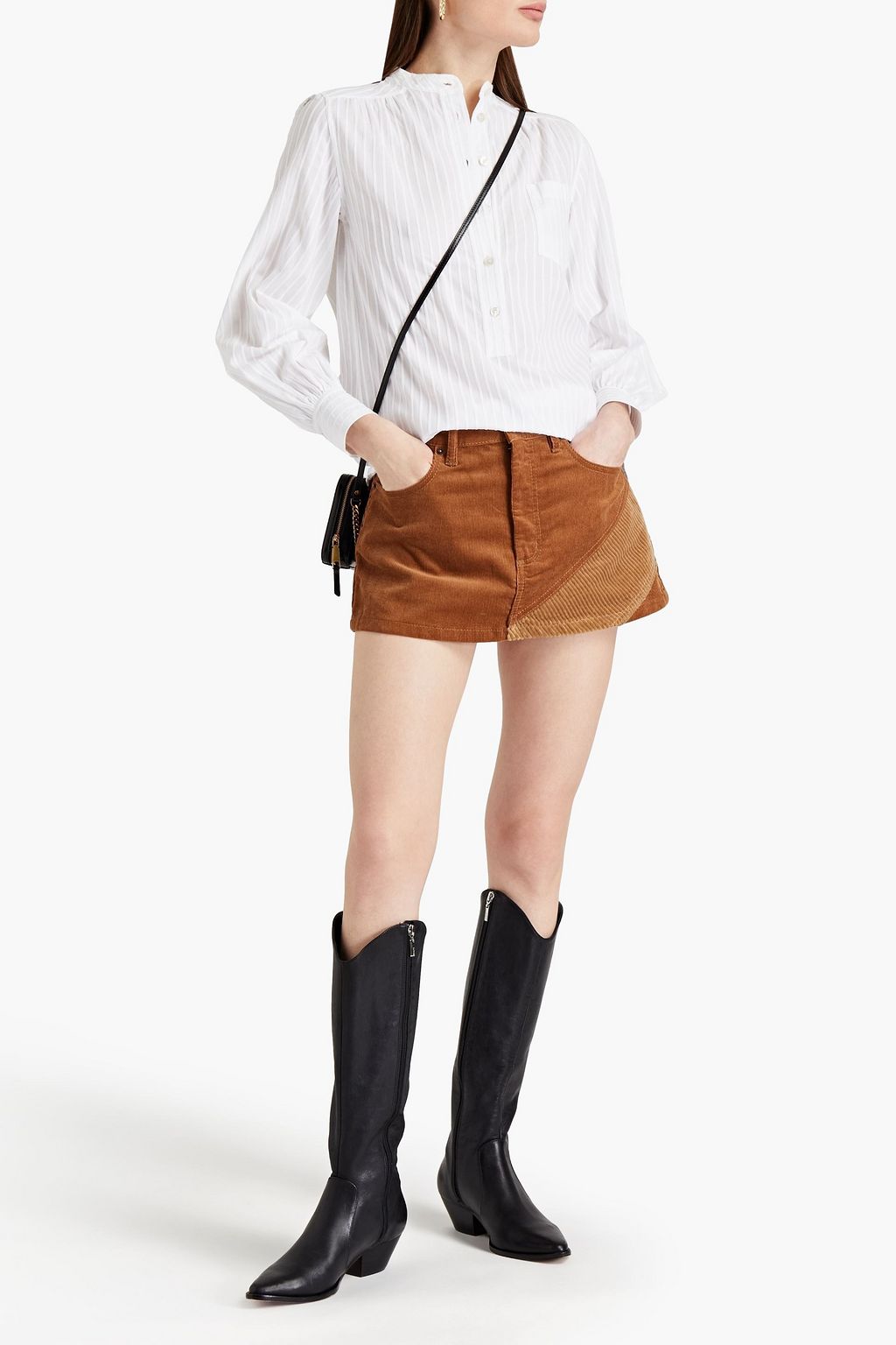 MARC JACOBS Gathered flocked cotton blouse