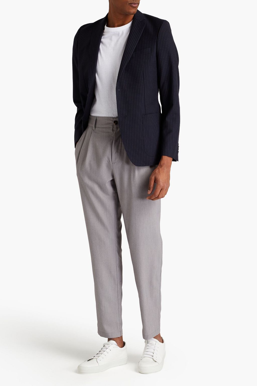 OFFICINE GÉNÉRALE Slim-fit pinstriped wool blazer