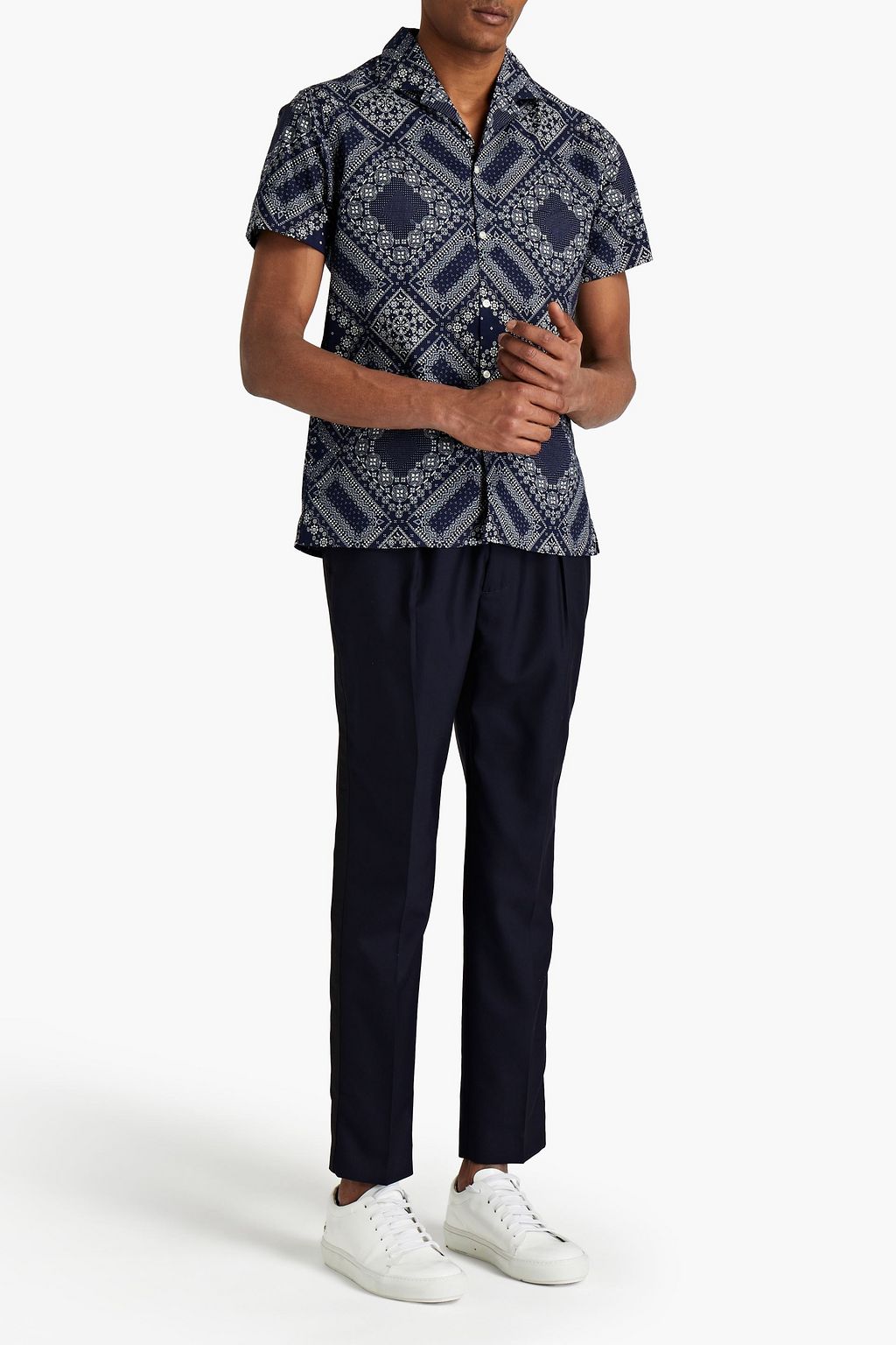 OFFICINE GÉNÉRALE Tapered pleated wool-canvas pants
