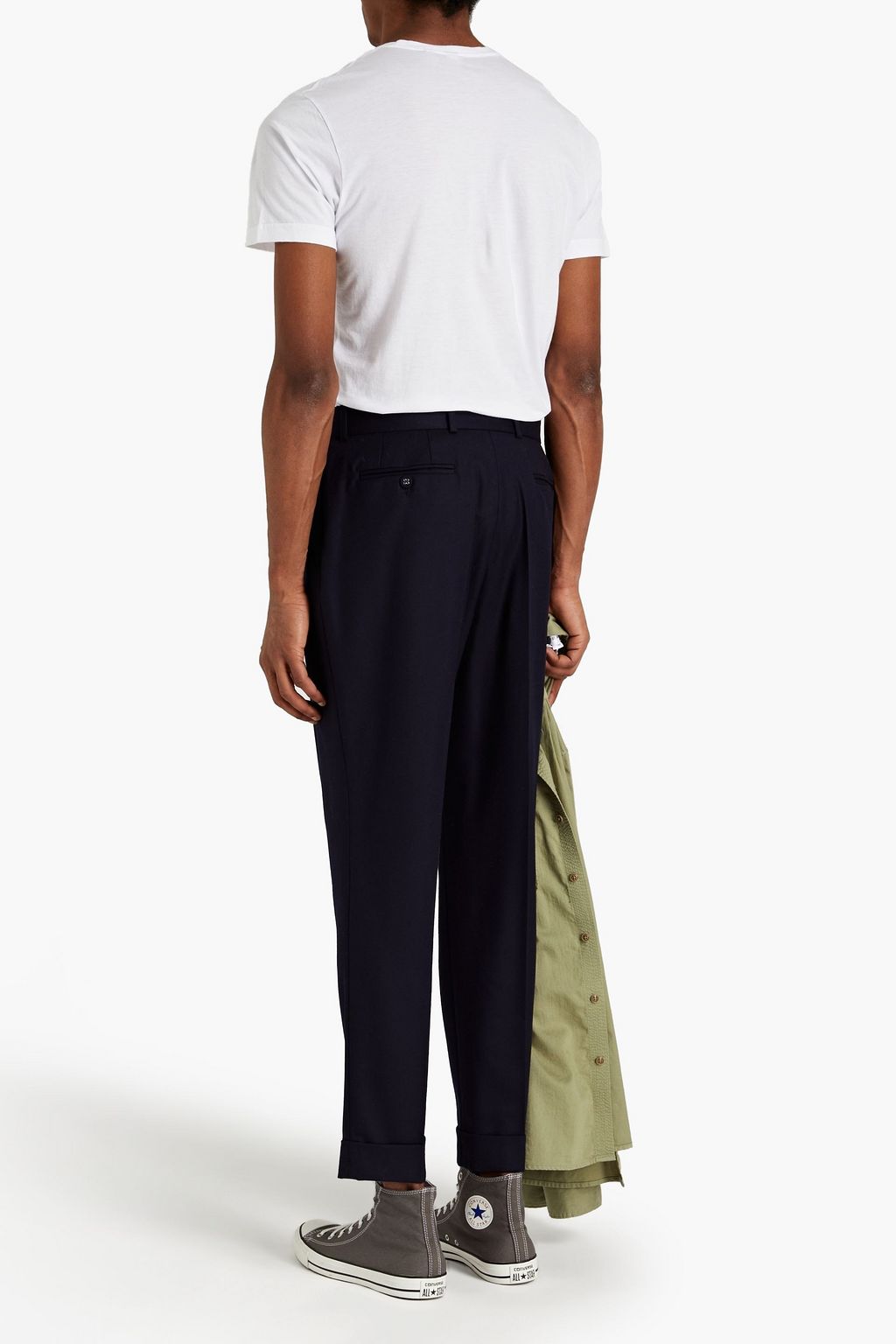 OFFICINE GÉNÉRALE Pierre tapered pleated wool-flannel pants