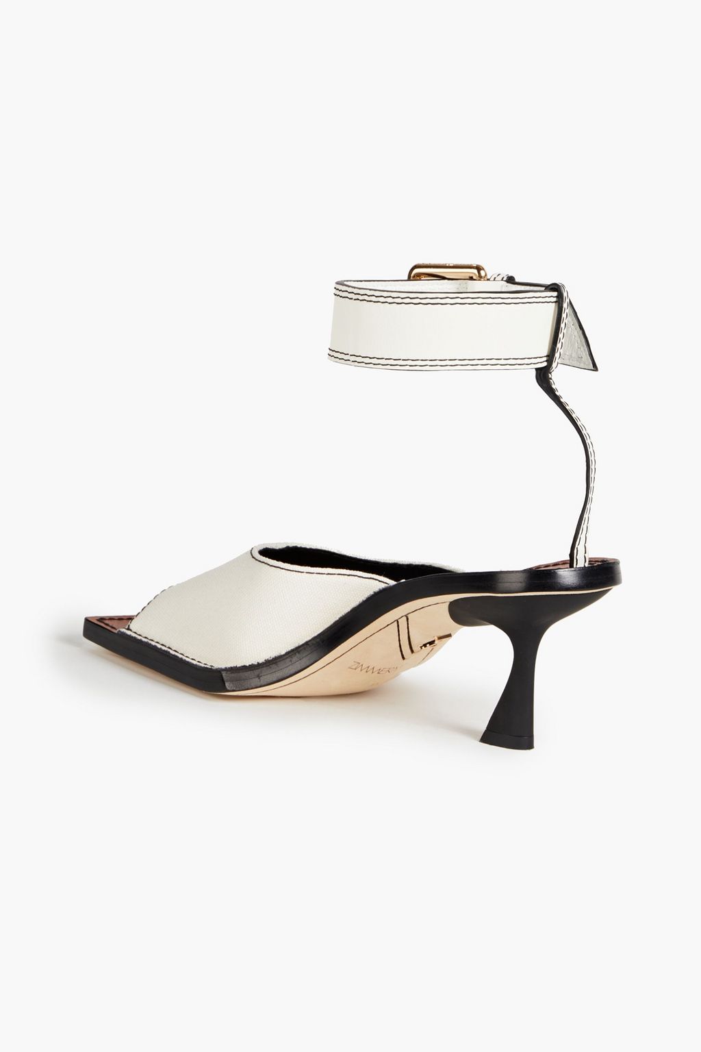 ZIMMERMANN Leather-trimmed canvas sandals