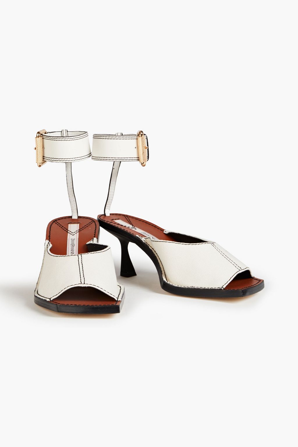 ZIMMERMANN Leather-trimmed canvas sandals
