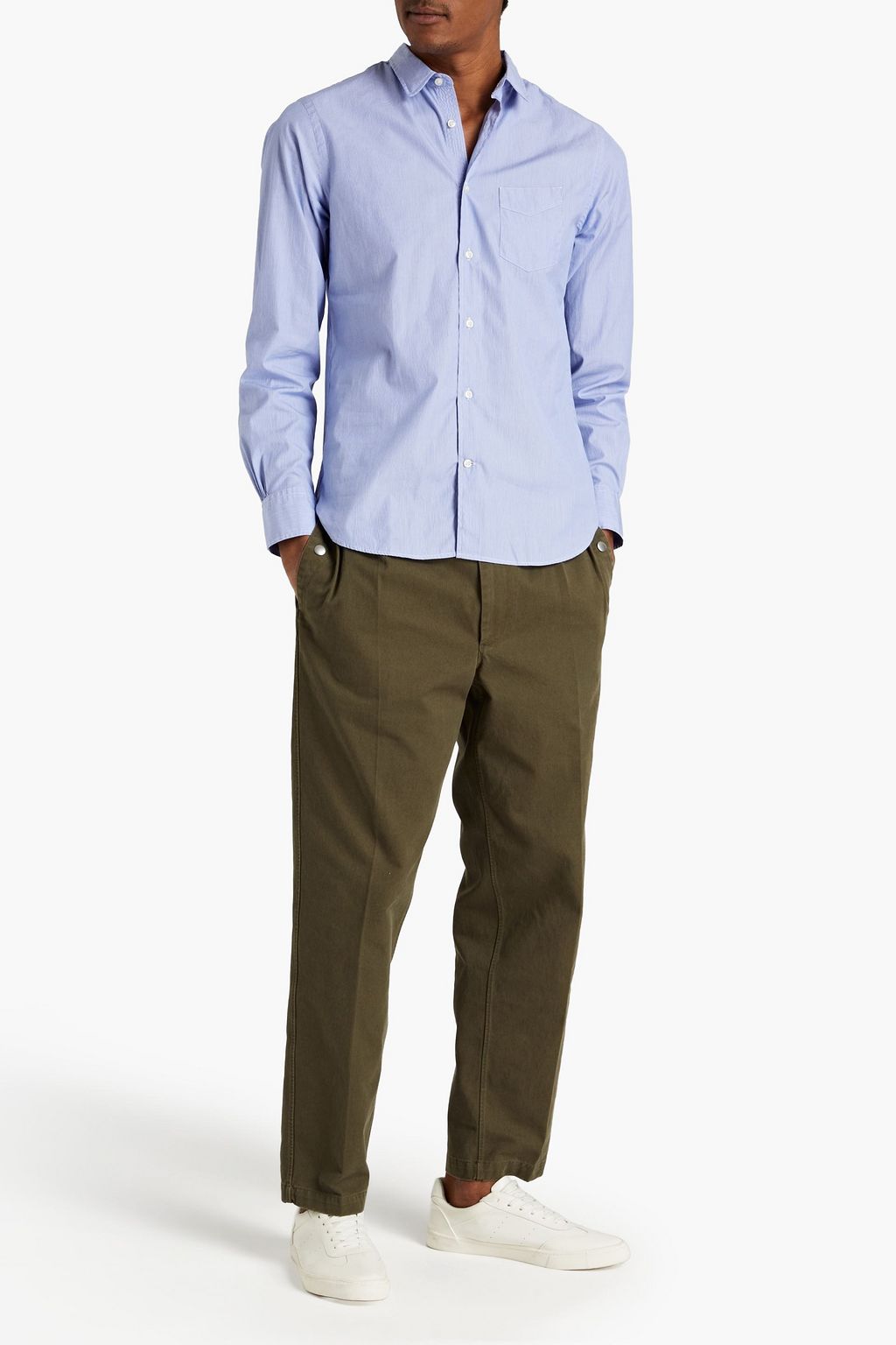 OFFICINE GÉNÉRALE Lipp striped cotton-poplin shirt