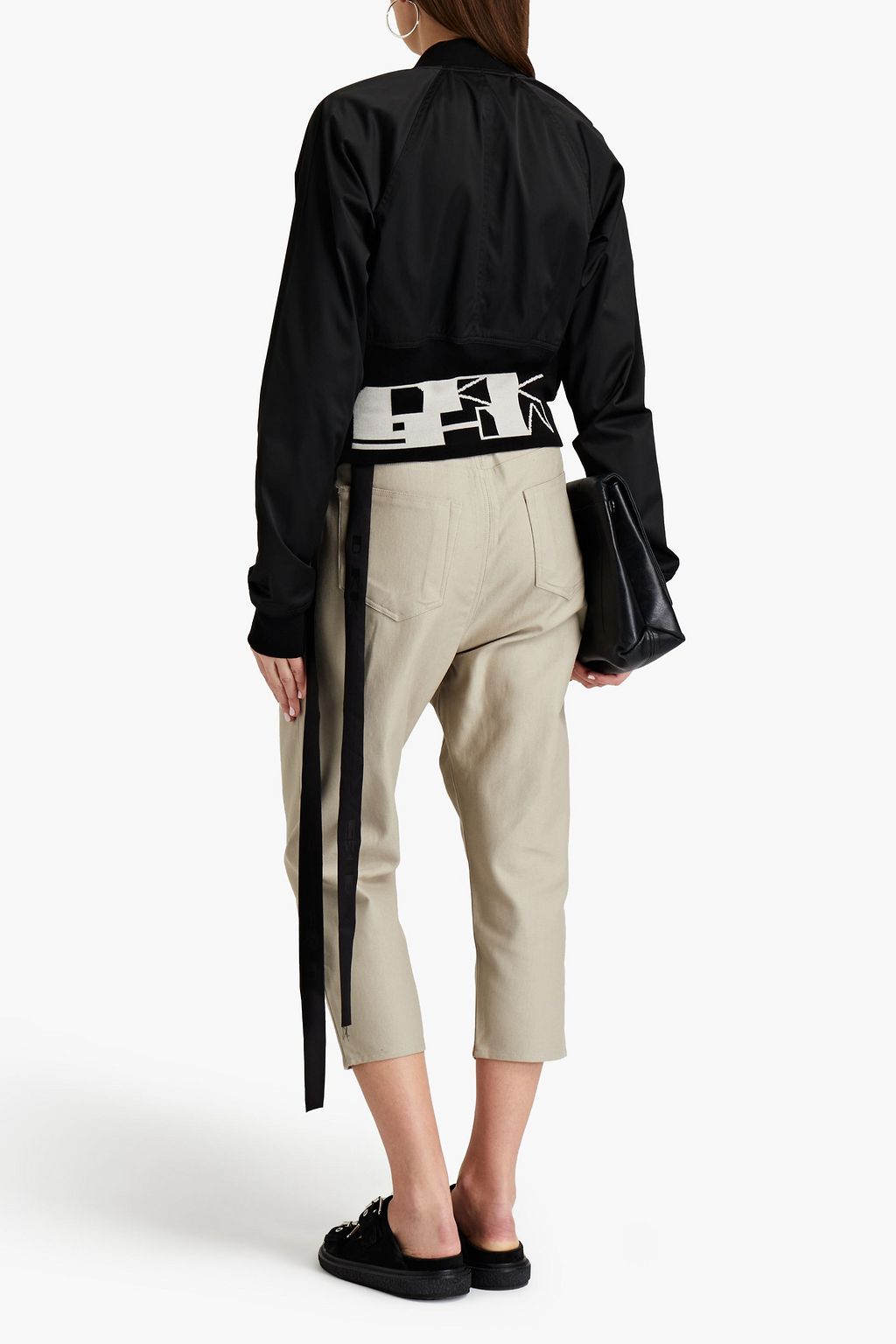 DRKSHDW BY RICK OWENS Jacquard-trimmed shell bomber jacket