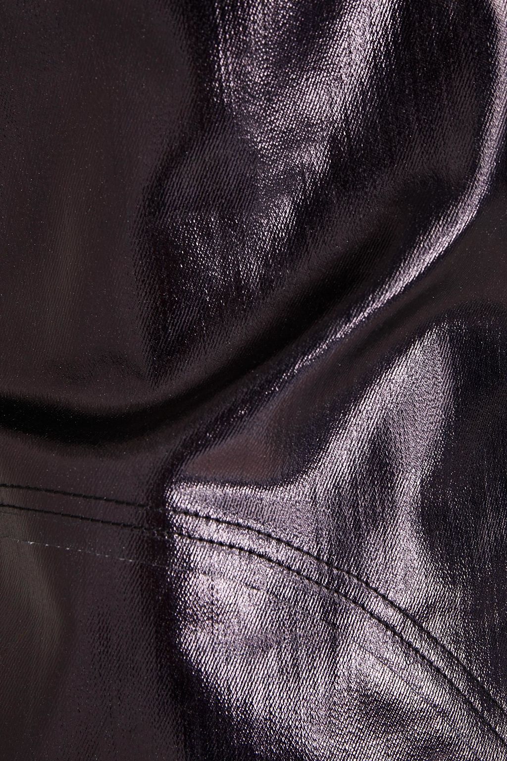 RICK OWENS Sarah metallic coated-denim mini dress