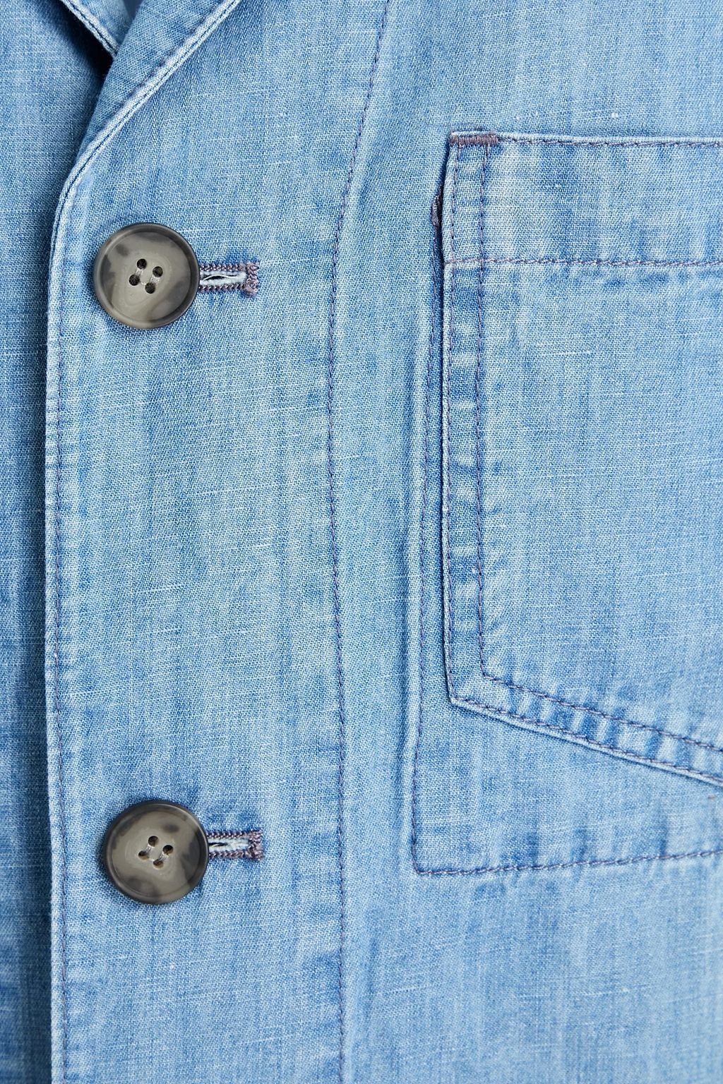 OFFICINE GÉNÉRALE Cotton and linen-blend chambray blazer
