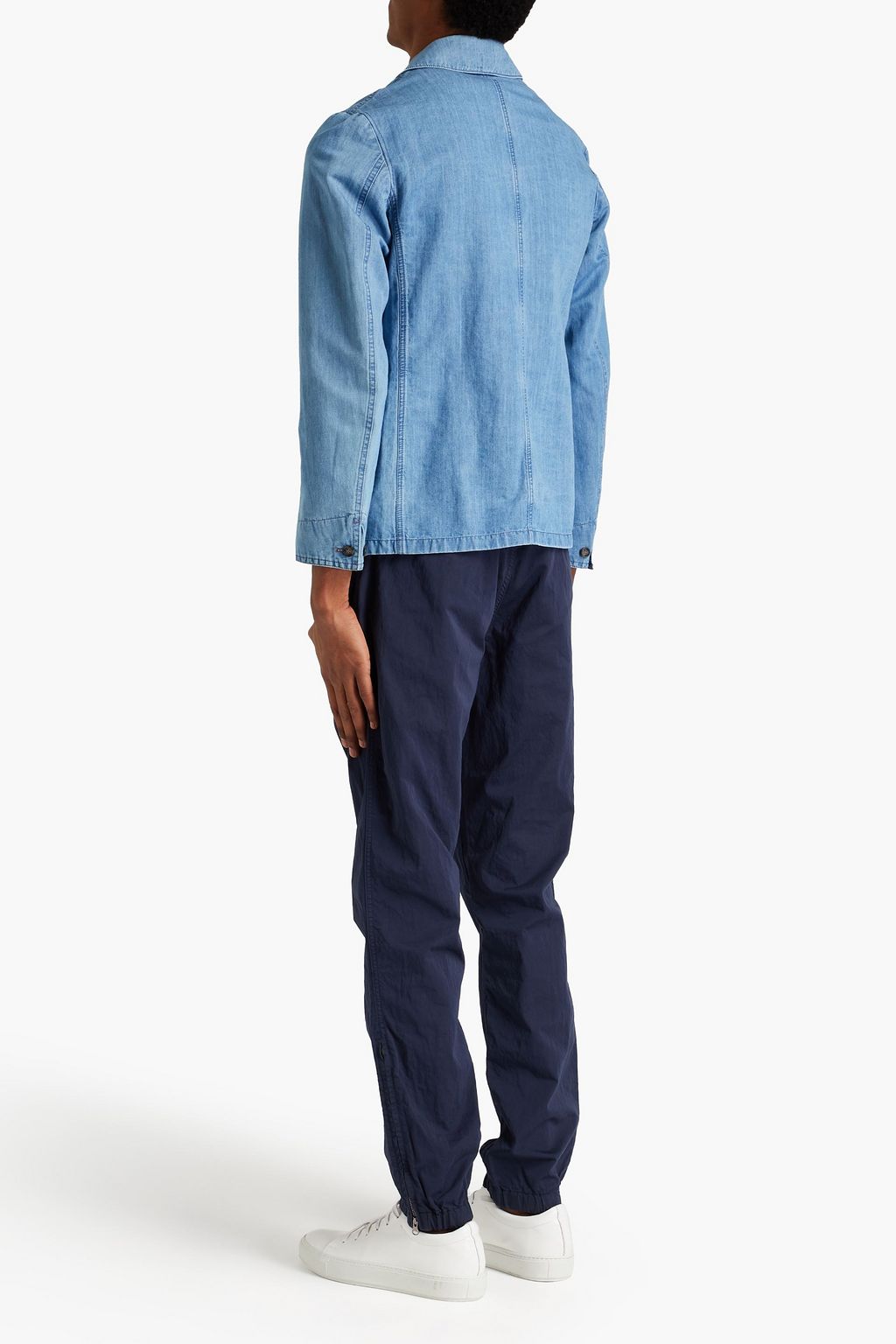 OFFICINE GÉNÉRALE Cotton and linen-blend chambray blazer