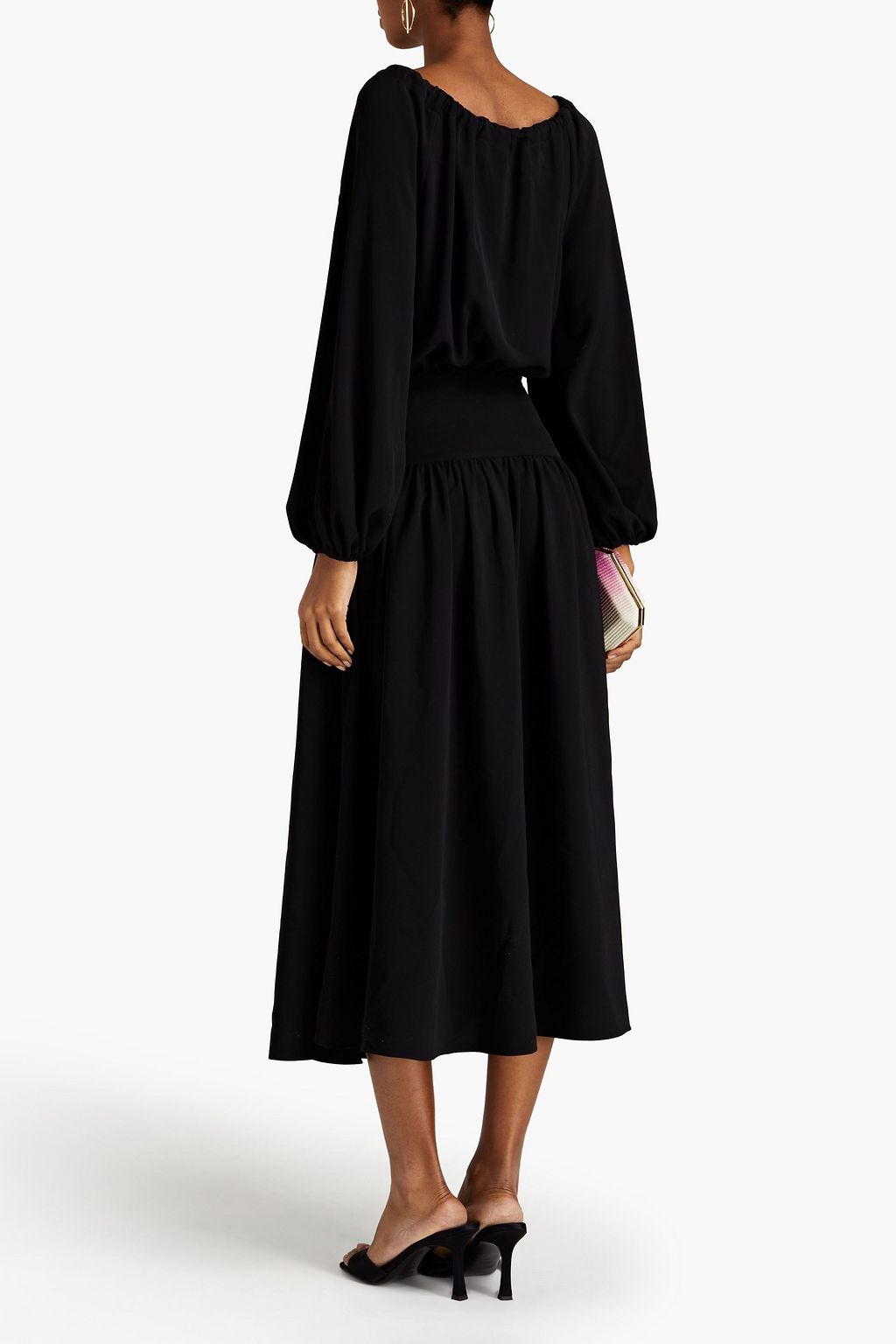 ZIMMERMANN Gathered printed twill midi dress