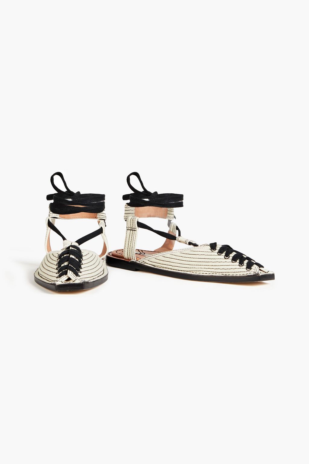 ZIMMERMANN Slippers aus gestepptem Canvas mit Schnürung