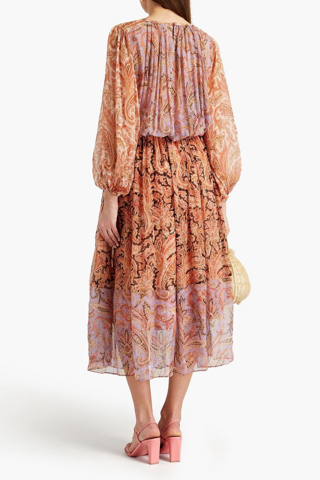 ZIMMERMANN Botanica gathered printed silk-crepon midi dress