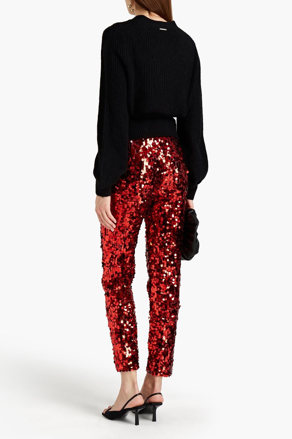 DOLCE&GABBANA Cropped sequined tulle tapered pants