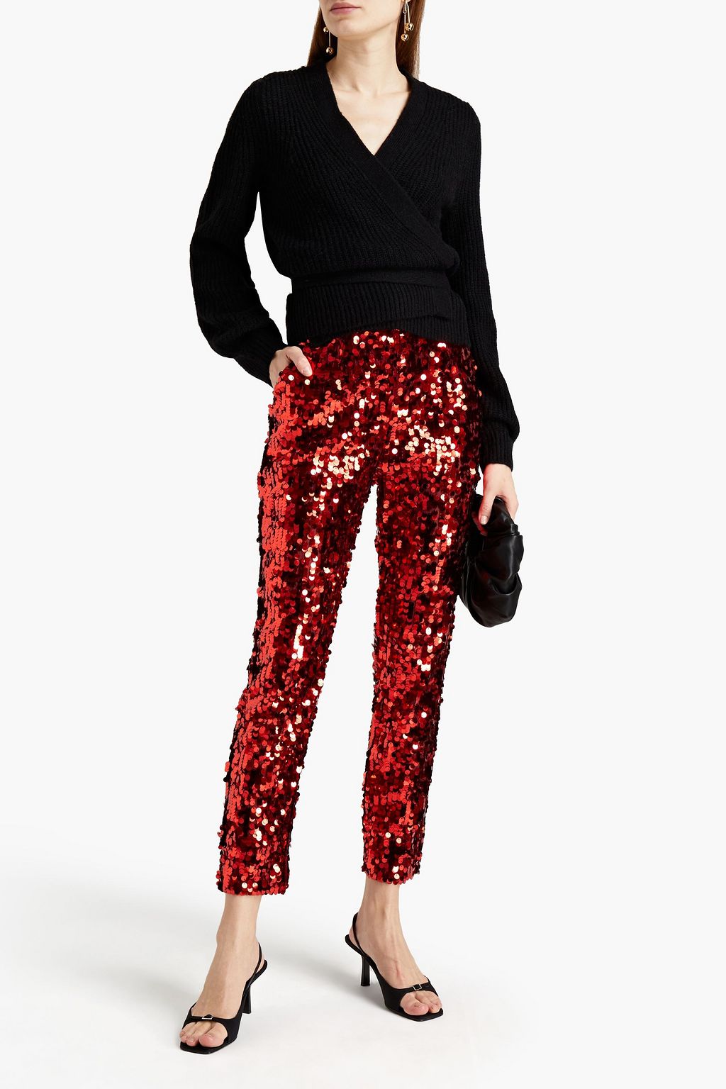 DOLCE&GABBANA Cropped sequined tulle tapered pants