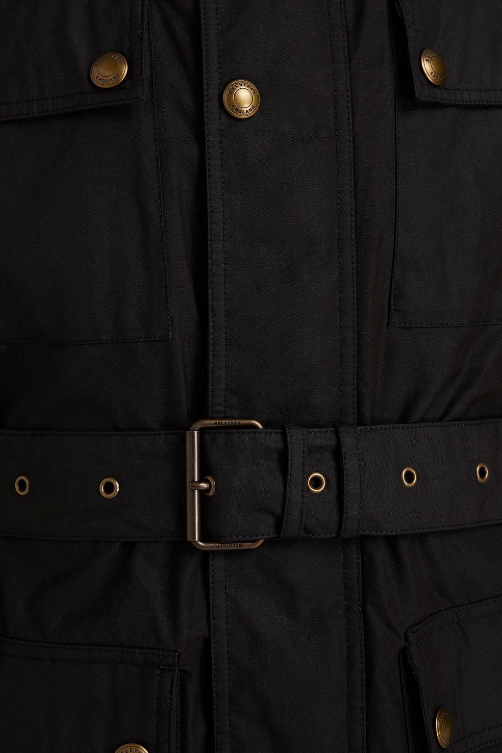 BELSTAFF Belted logo-appliquéd cotton jacket