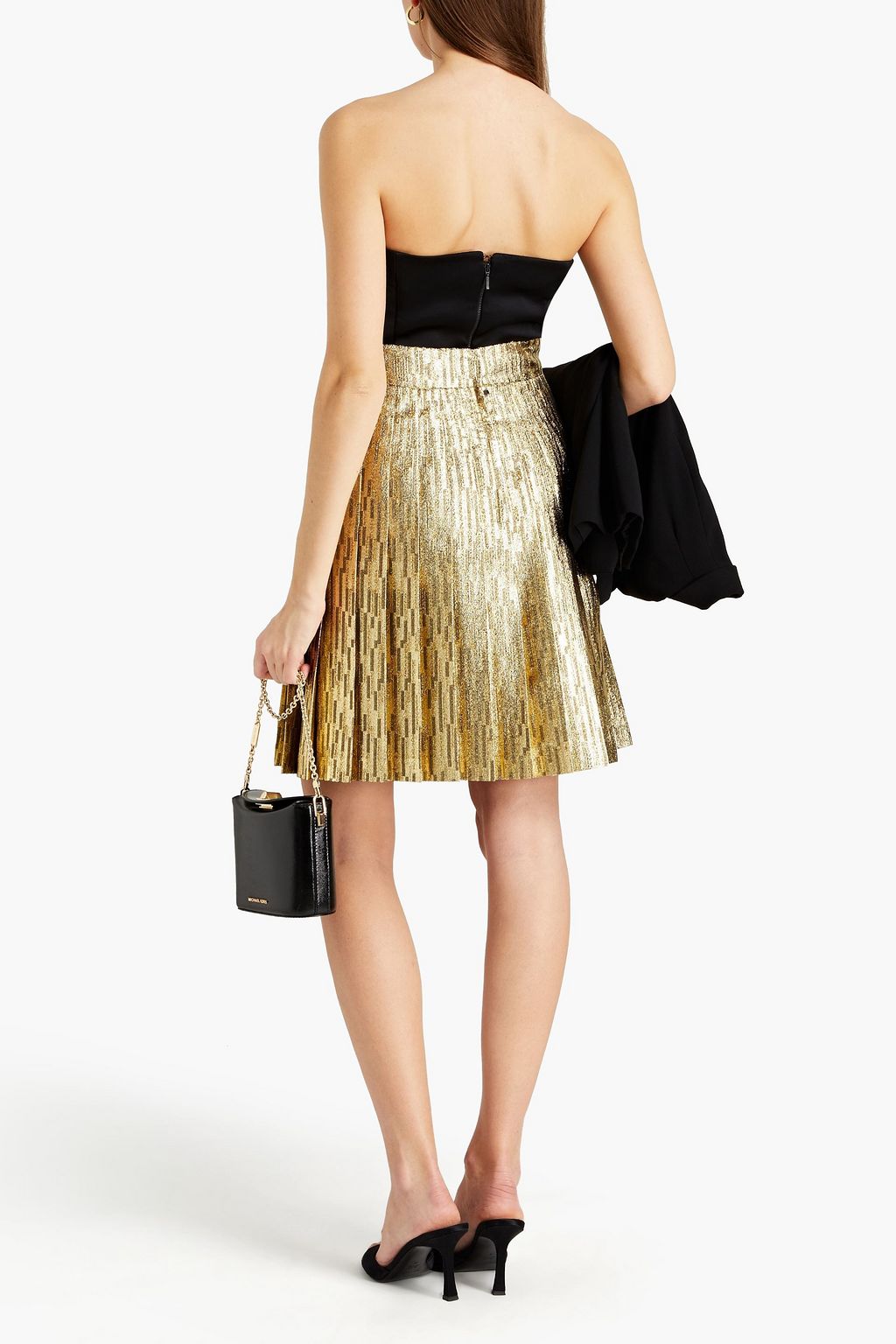 DOLCE&GABBANA Pleated lamé mini skirt