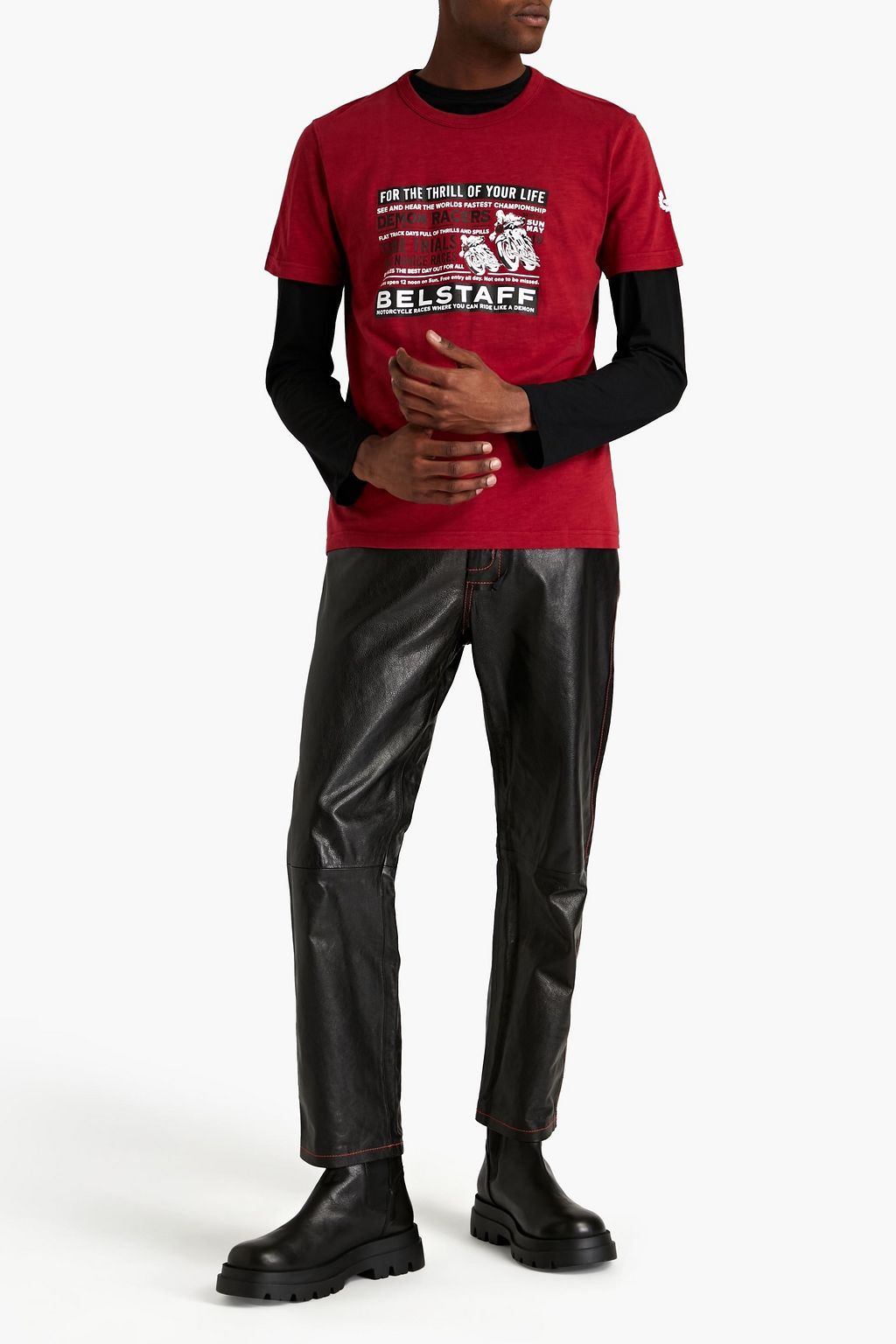 BELSTAFF Slim-fit printed cotton-jersey T-shirt