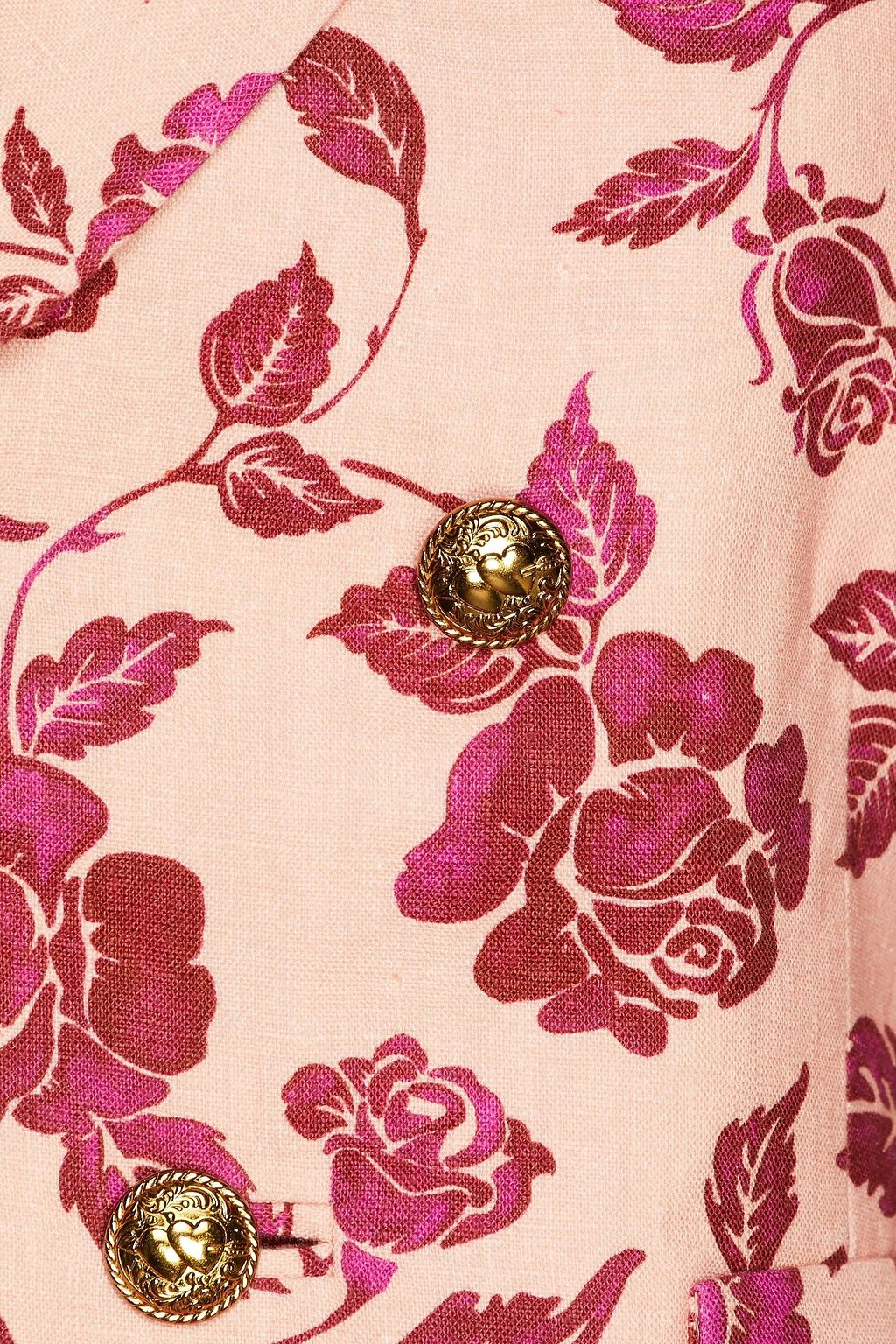 ZIMMERMANN Double-breasted floral-print linen blazer