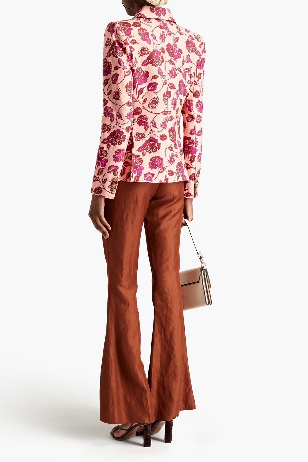 ZIMMERMANN Double-breasted floral-print linen blazer