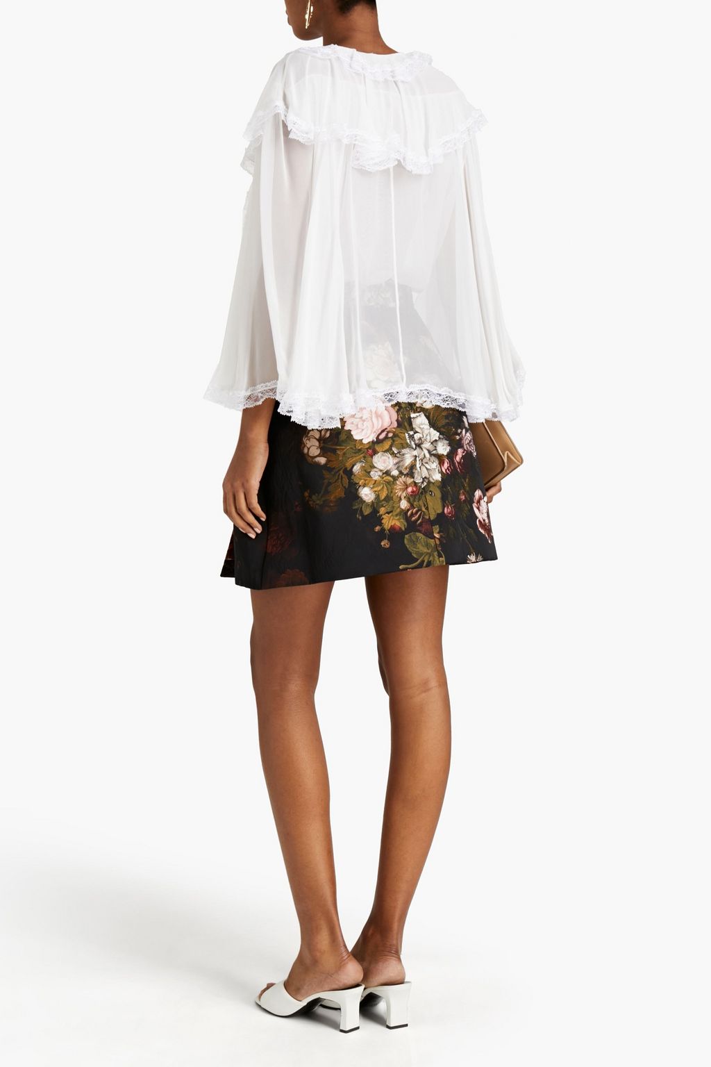 DOLCE&GABBANA Embellished satin-jacquard mini skirt