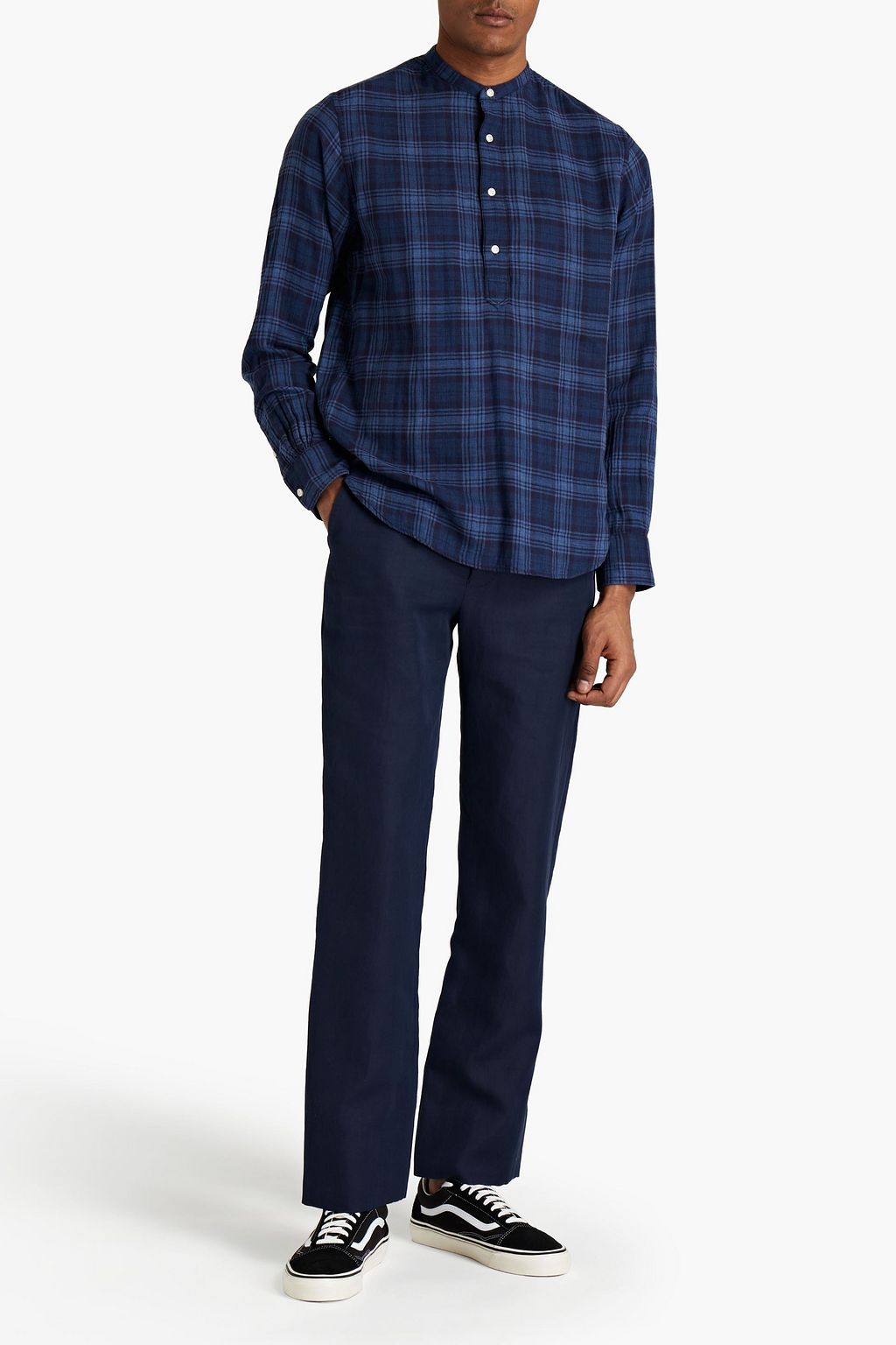 OFFICINE GÉNÉRALE Austin checked cotton-jacquard shirt