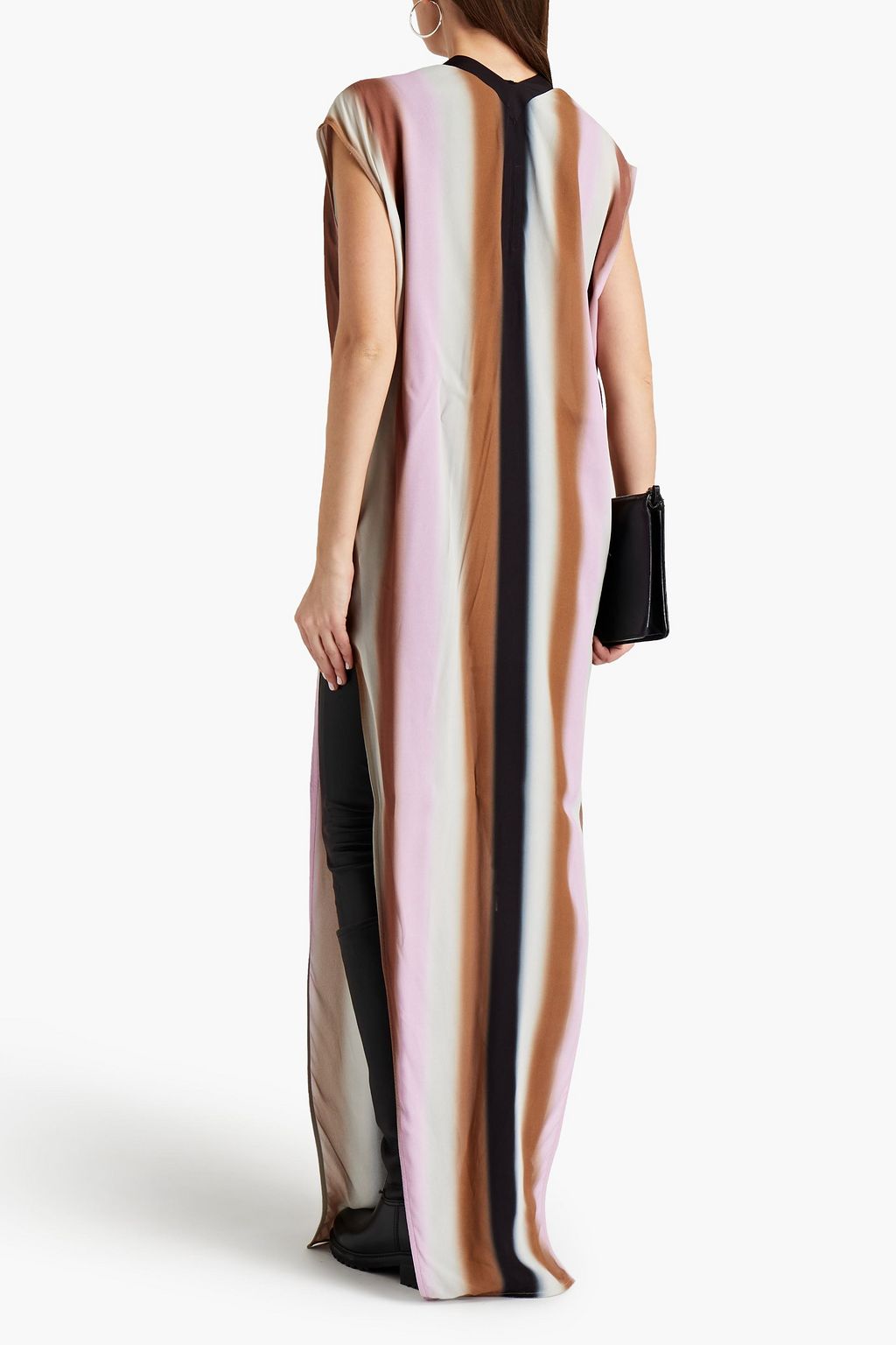 RICK OWENS Striped georgette maxi dress
