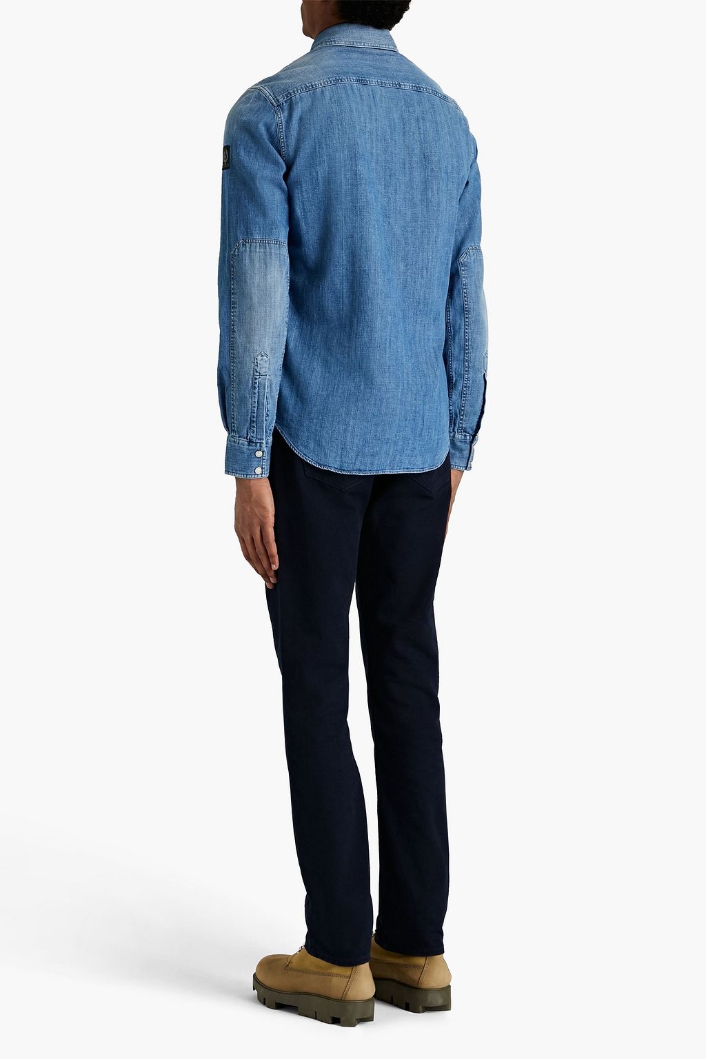 BELSTAFF Somerford logo-appliquéd faded denim shirt