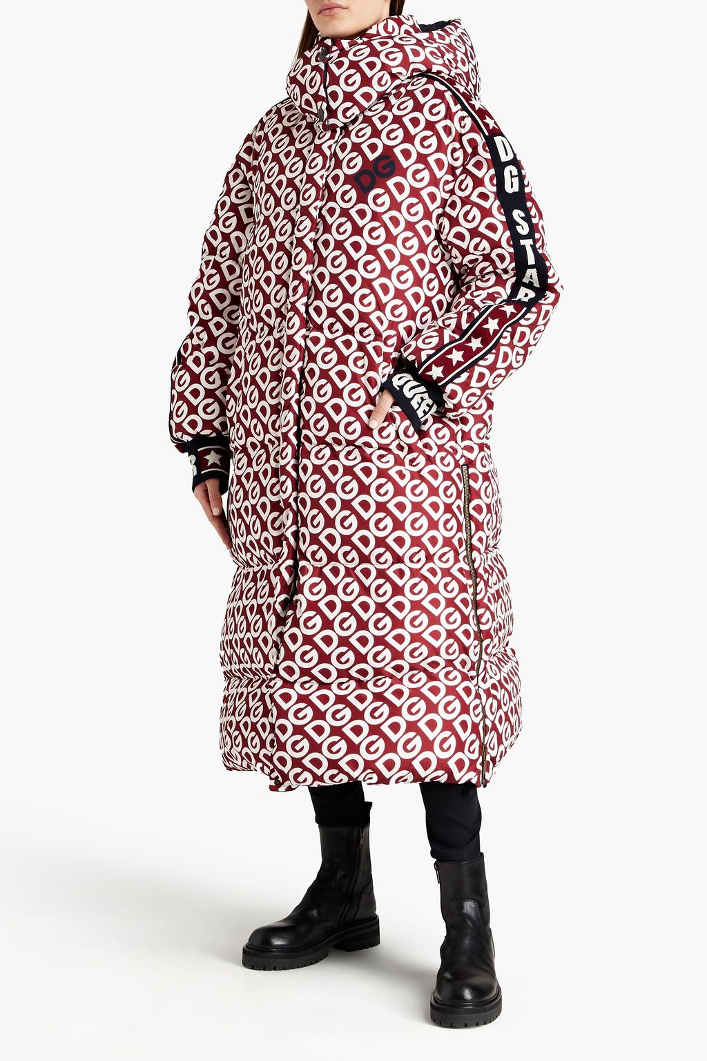 DOLCE&GABBANA Printed shell hooded down coat