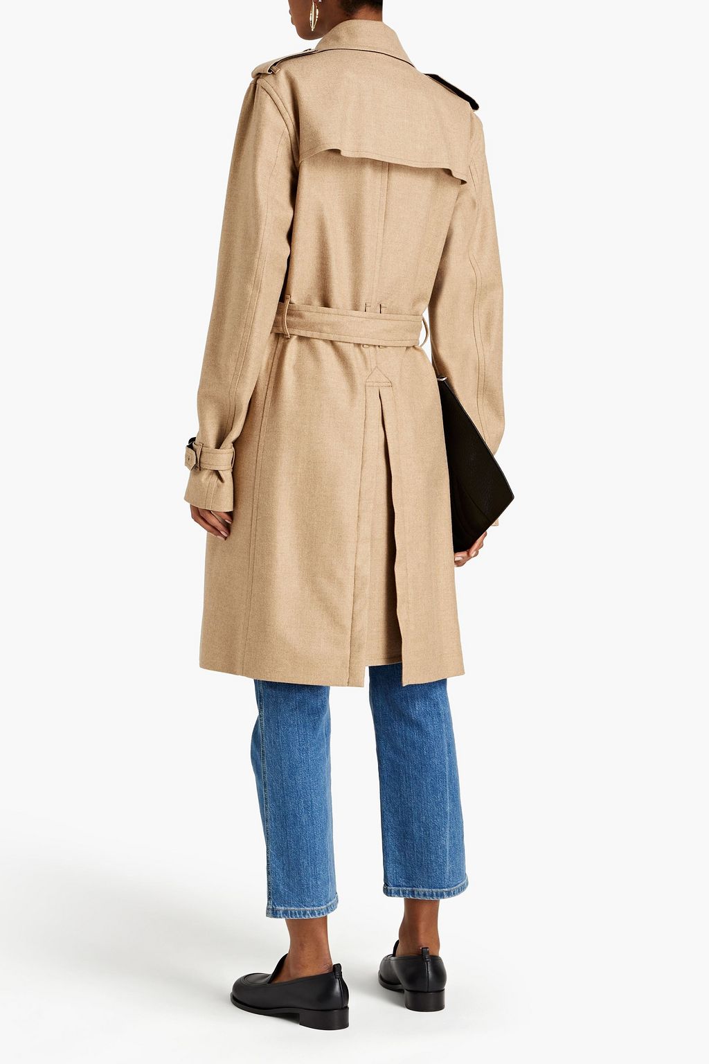 DOLCE&GABBANA Belted wool, cotton and cashmere-blend twill trench coat