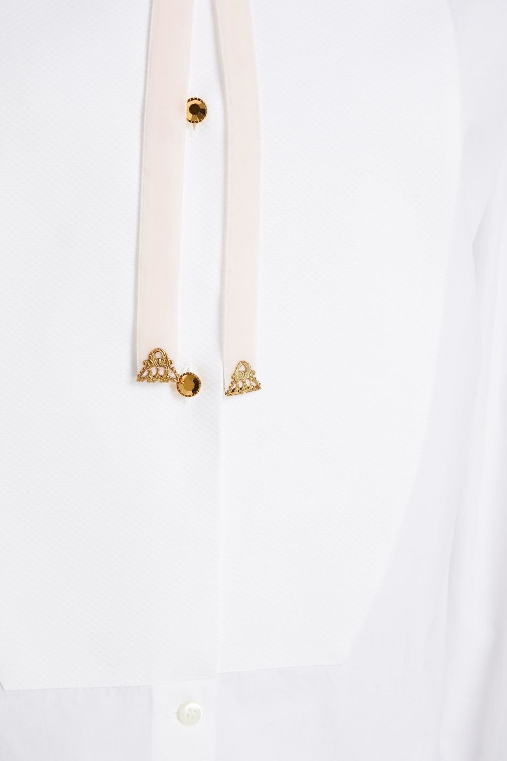 DOLCE&GABBANA Embellished cotton-poplin shirt