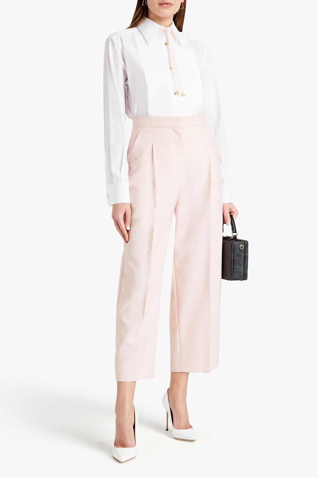 DOLCE&GABBANA Embellished cotton-poplin shirt