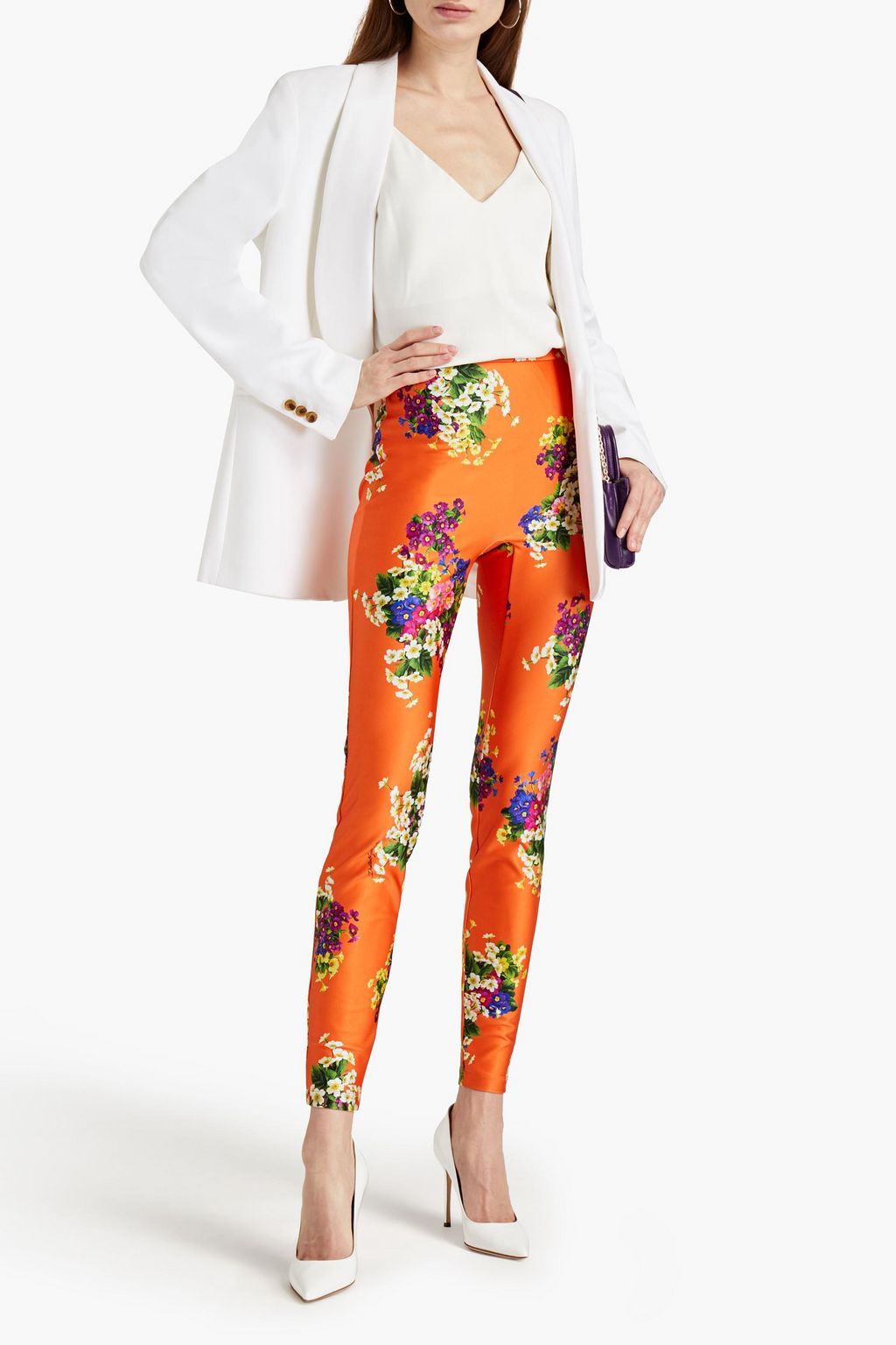 DOLCE&GABBANA Floral-print stretch-jersey leggings