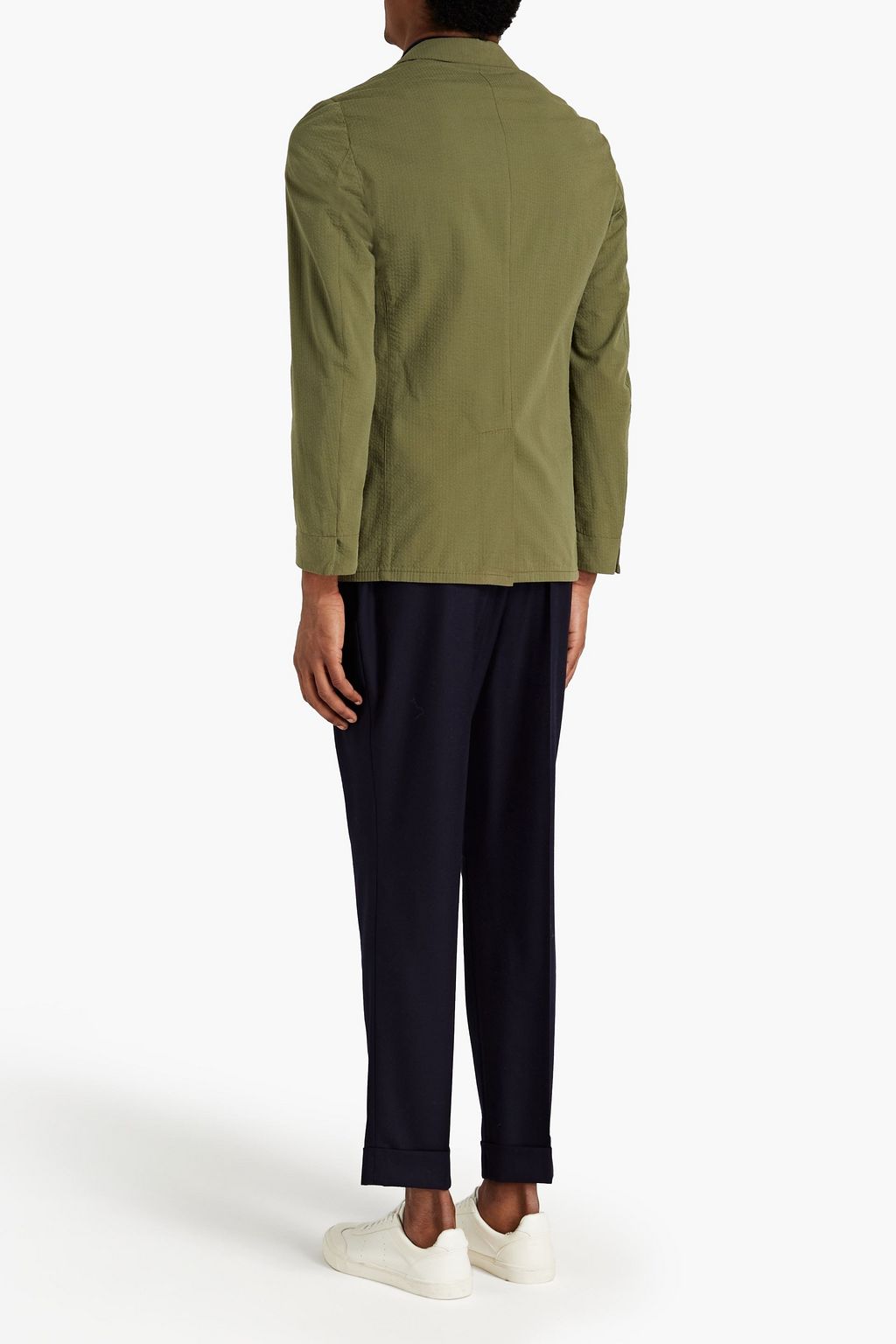 OFFICINE GÉNÉRALE Slim-fit cotton-seersucker blazer