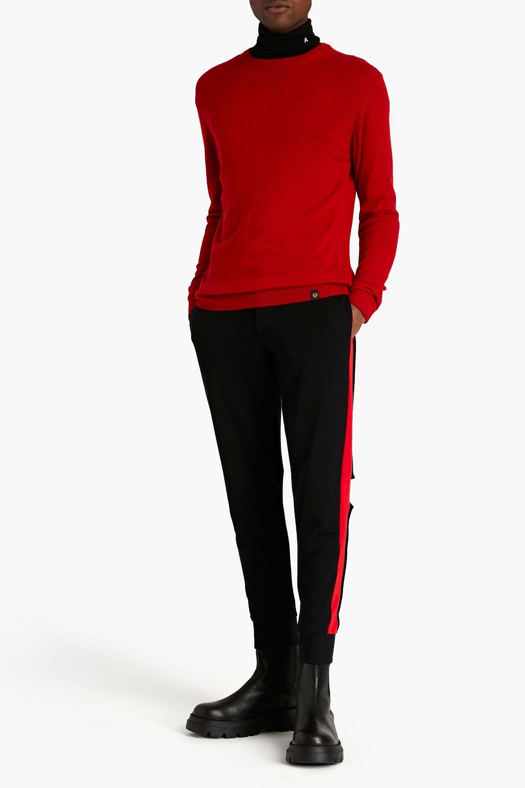 BELSTAFF Engineered slim-fit wool and cashmere-blend sweater