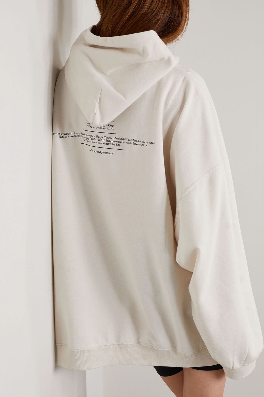 BALENCIAGA Oversized embroidered jersey hoodie