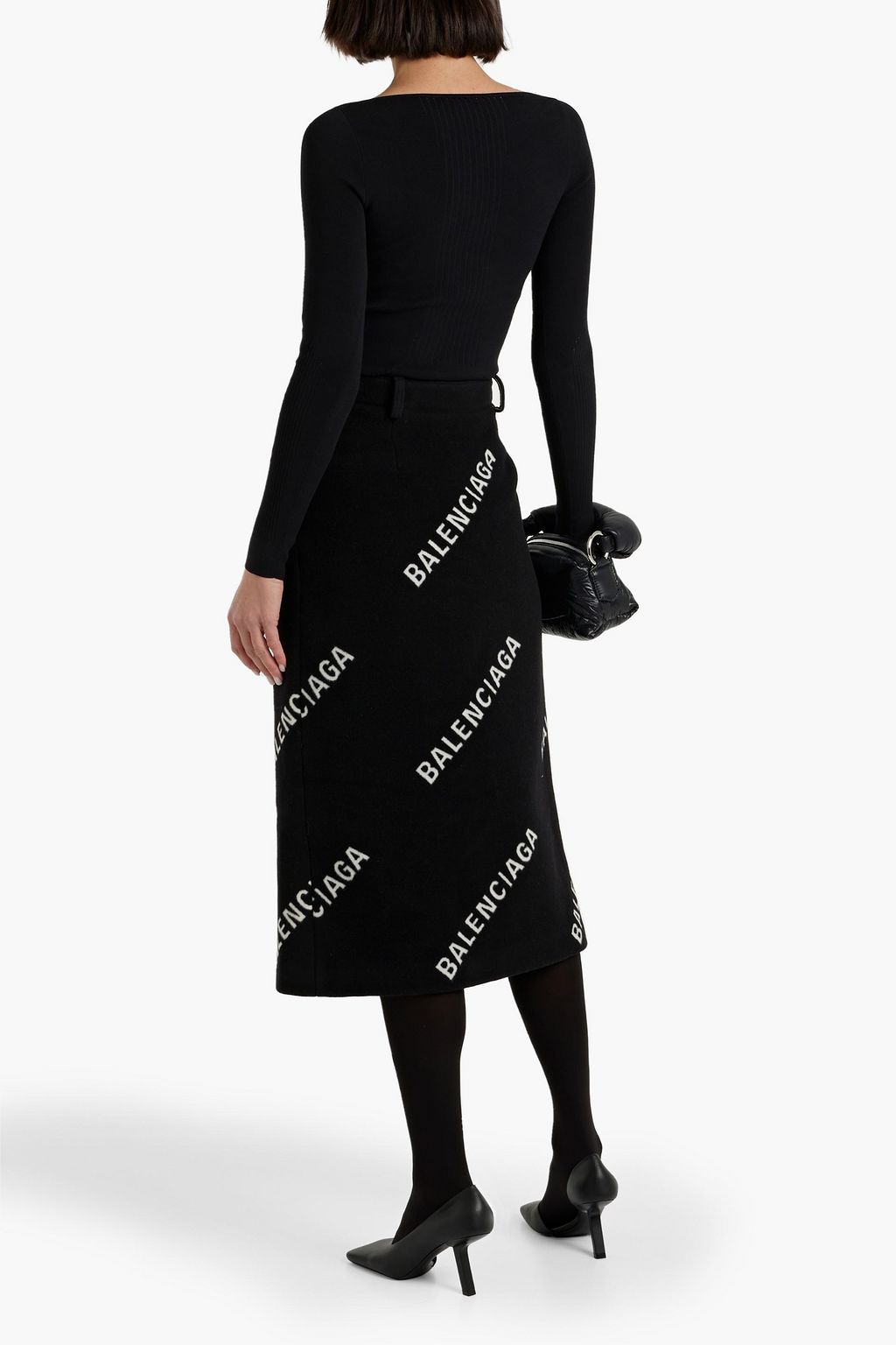 BALENCIAGA Ribbed modal-blend jersey top