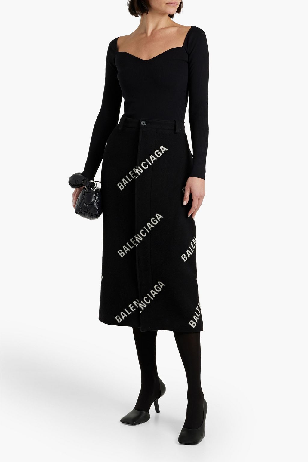 BALENCIAGA Ribbed modal-blend jersey top
