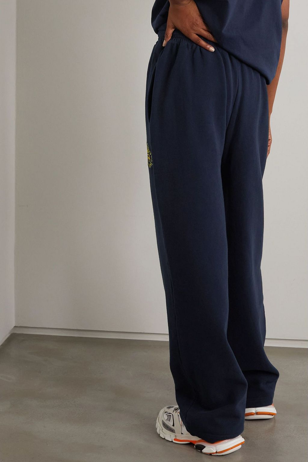 BALENCIAGA Quest appliquéd cotton-jersey track pants