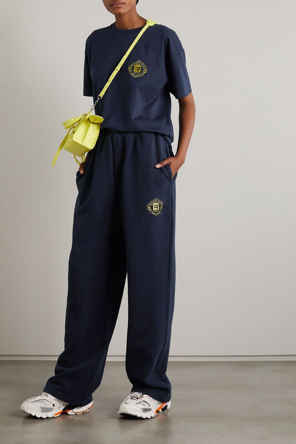BALENCIAGA Quest appliquéd cotton-jersey track pants
