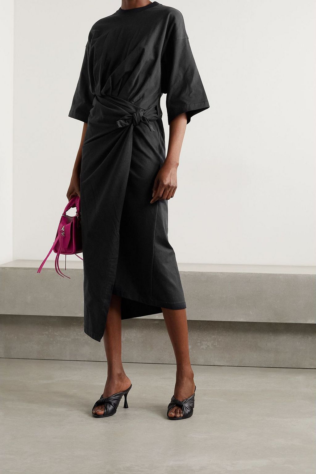 BALENCIAGA Asymmetric cotton-jersey wrap dress