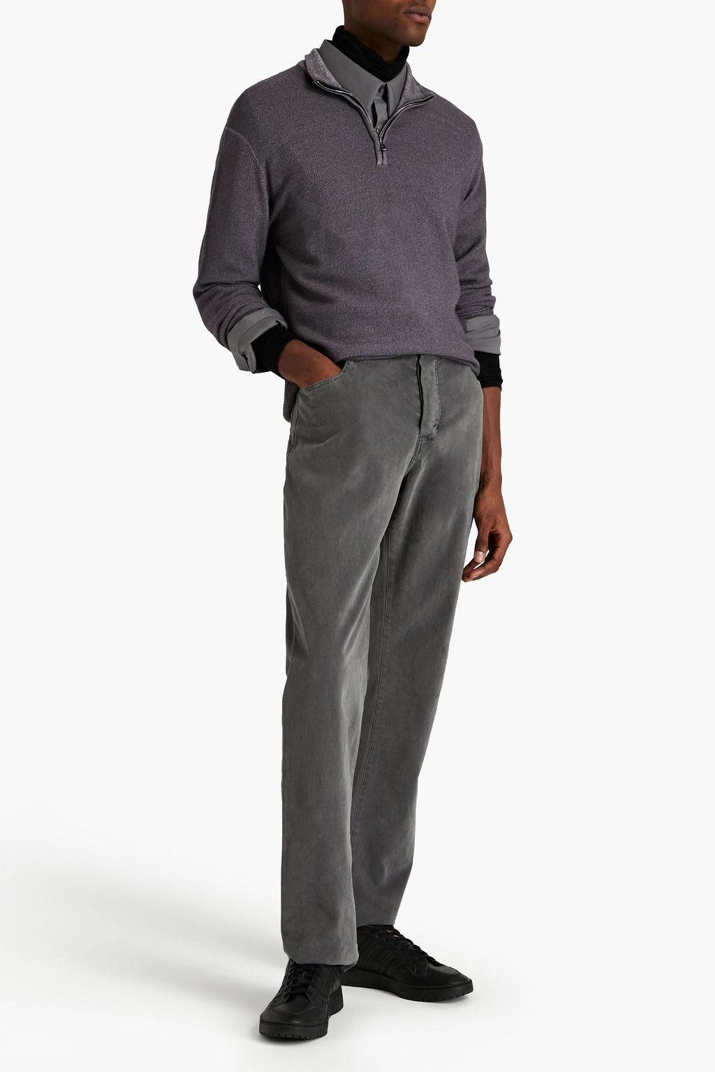 BELSTAFF Mélange wool half-zip sweater