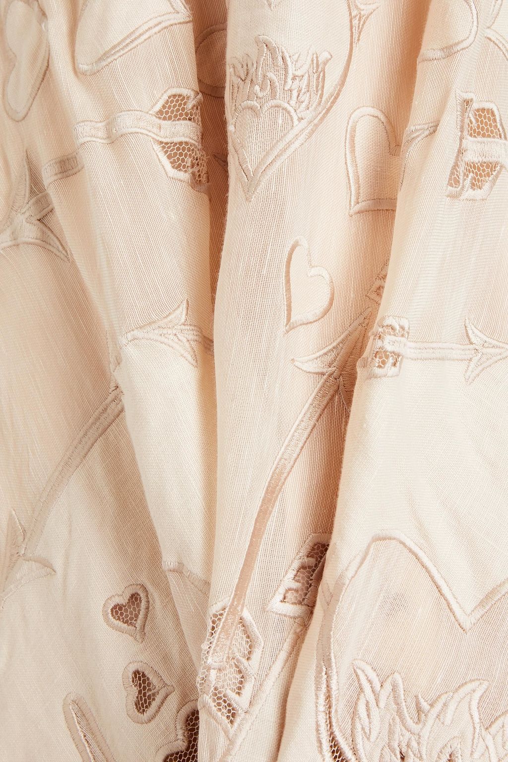 ZIMMERMANN The Lovestruck tulle-trimmed broderie anglaise linen and silk-blend gown