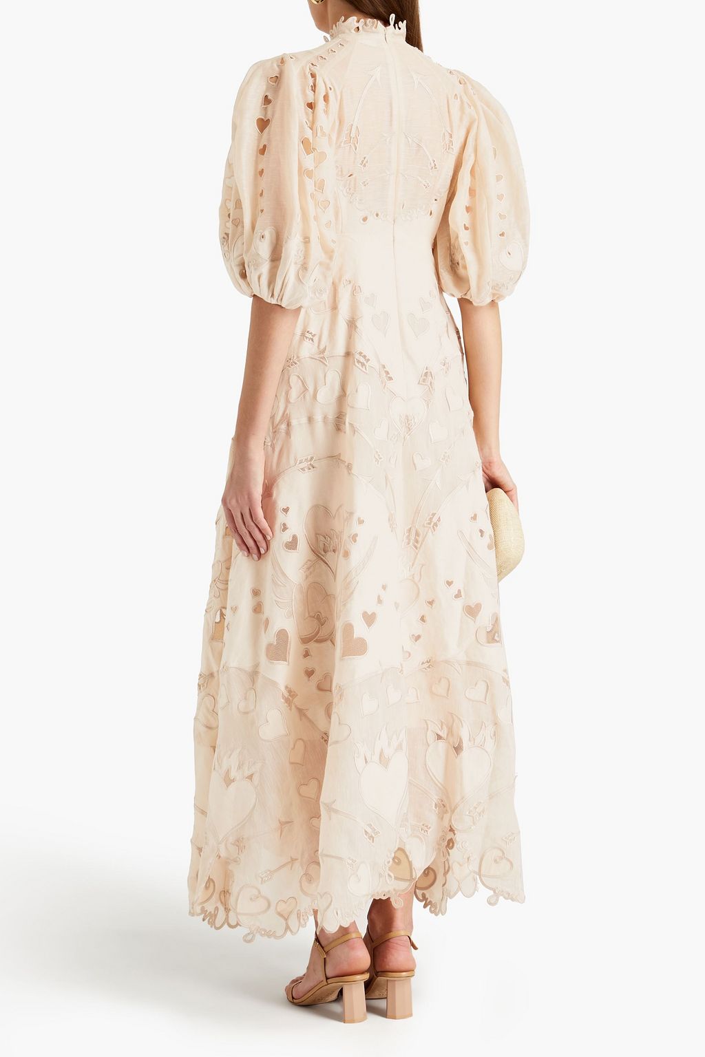 ZIMMERMANN The Lovestruck tulle-trimmed broderie anglaise linen and silk-blend gown
