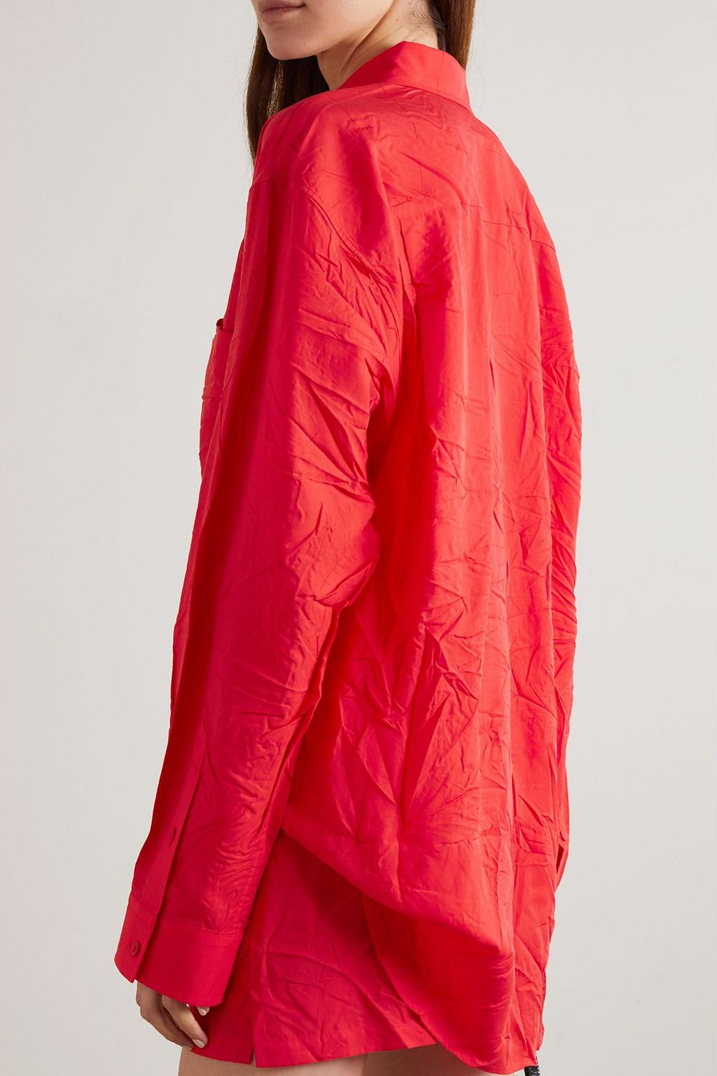 BALENCIAGA Crinkled Lyocell-jacquard shirt