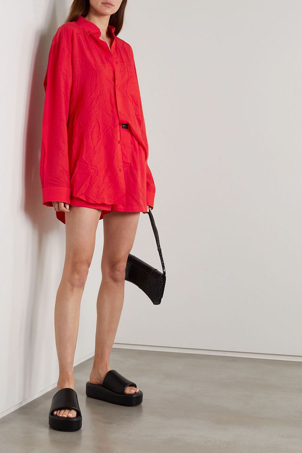 BALENCIAGA Crinkled Lyocell-jacquard shirt