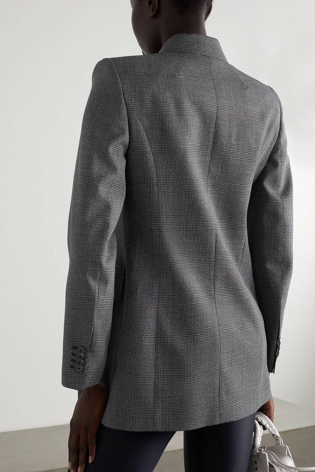 BALENCIAGA Hourglass double-breasted Prince of Wales checked wool coat