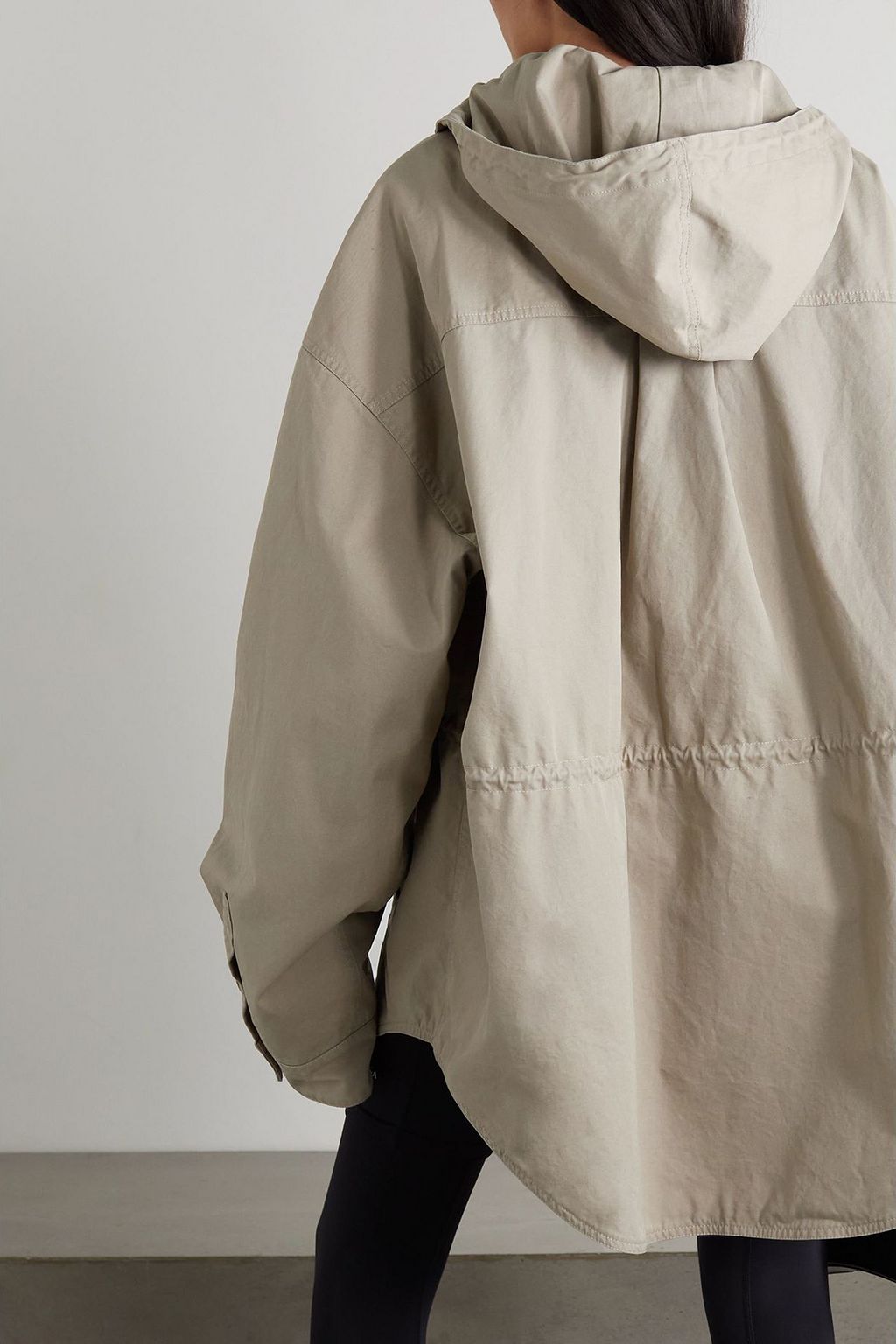 BALENCIAGA جاكيت فضفاض من القطن بقبّعة
