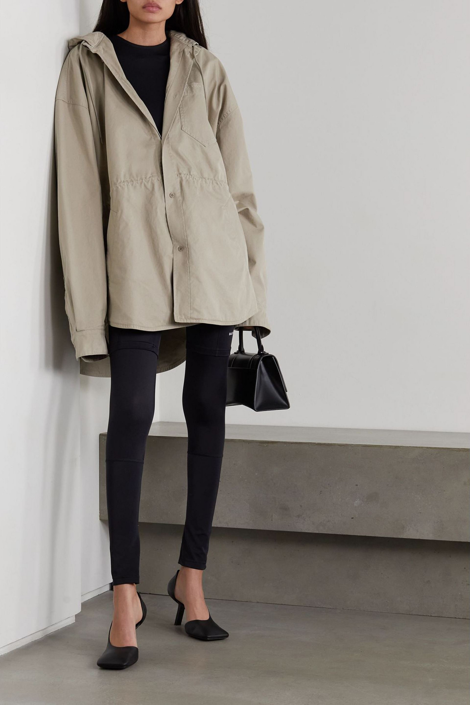 Balenciaga Oversized hooded cotton jacket