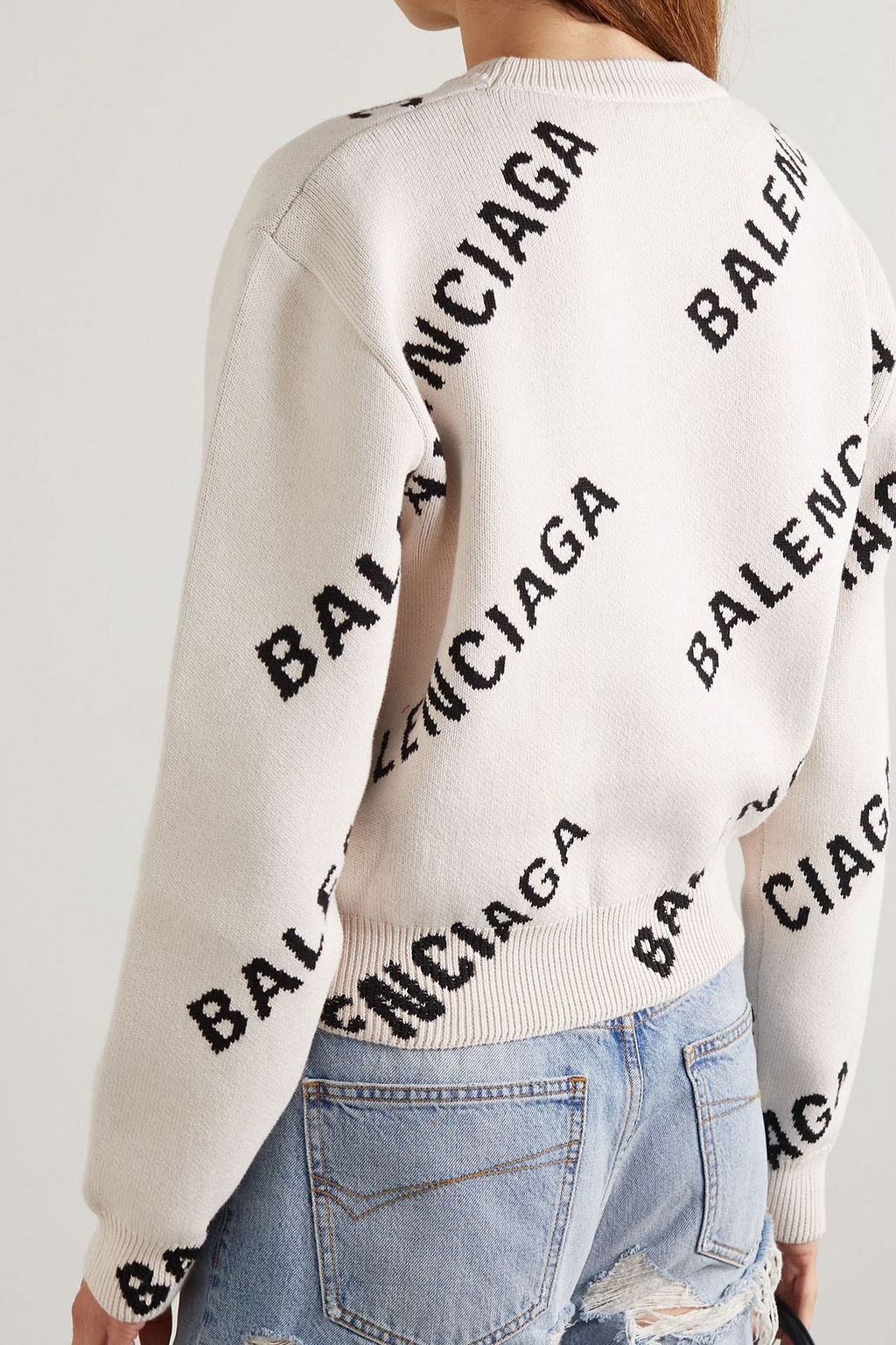 BALENCIAGA Intarsia cotton-blend sweater